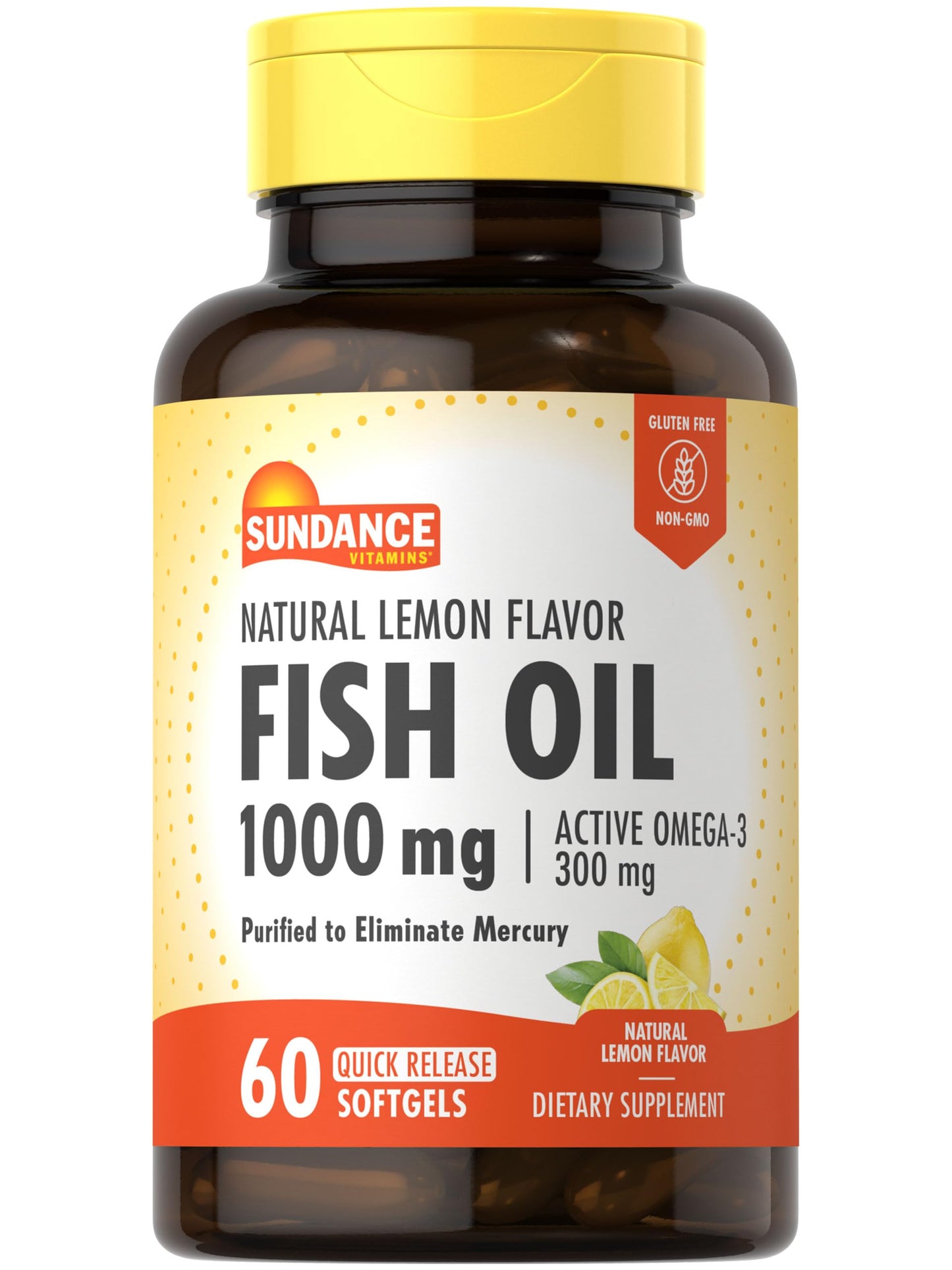 Sundance Fish Oil Omega-3 Supplement Softgels, 60 Count
