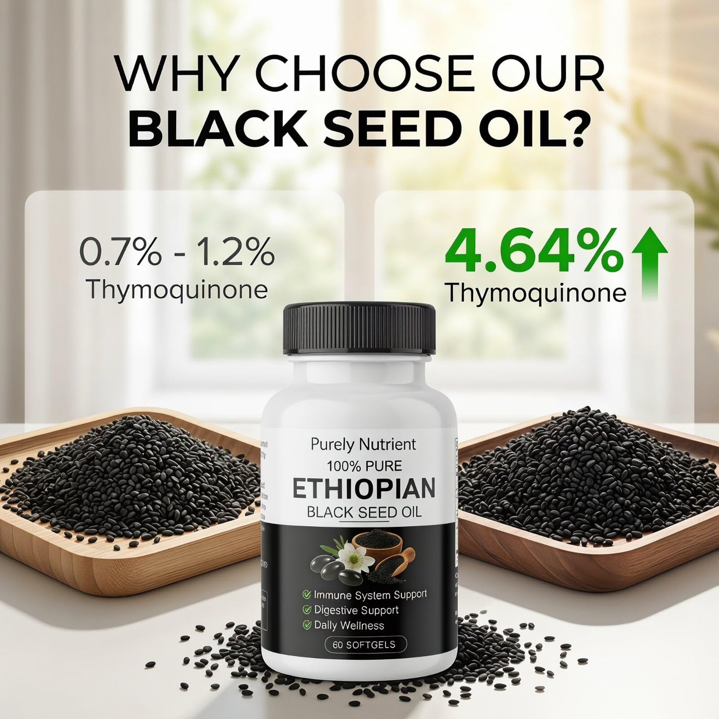 WOXMA Ethiopian Black Seed Oil, 60 Capsules