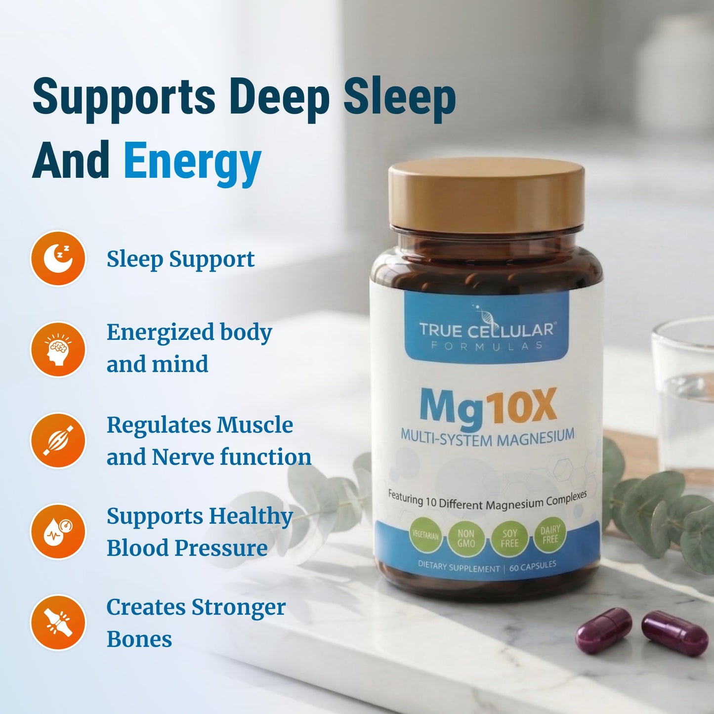 True Cellular Formulas Mg10X Multi-System Magnesium Capsules 60 Count