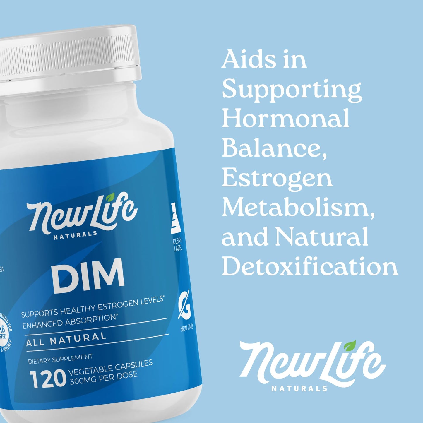 NewLife Naturals DIM Supplement - Hormone Balance for Women & Men, 60 Capsules
