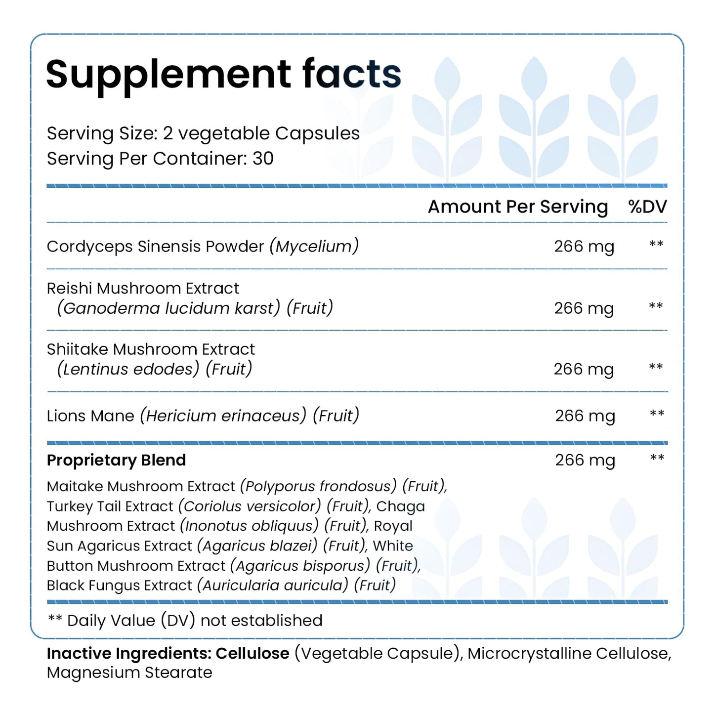 Hello Health Happy Brain Mushroom Complex Nootropics Brain Support Supplement Capsules, 60 Count