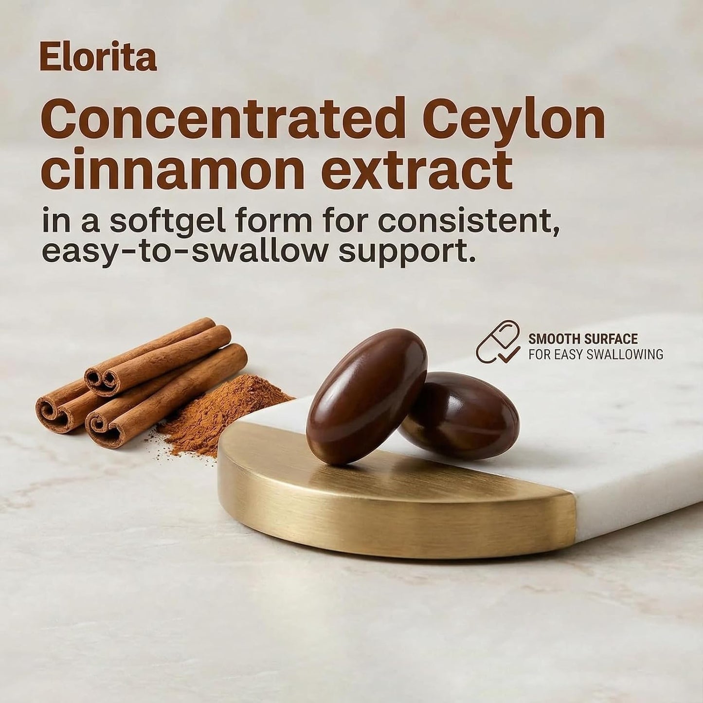 Generic Elorita Ceylon Cinnamon Softgels with MCT Oil Capsule, 1 Count