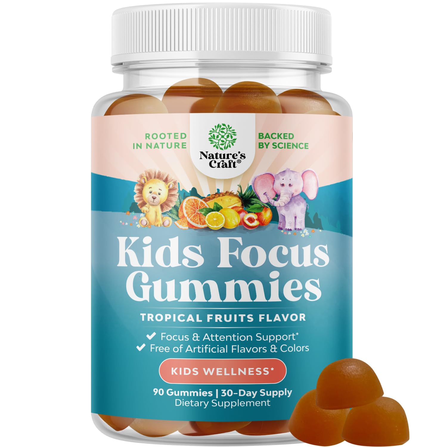 Natures Craft Kids Focus Gummies 90 Count