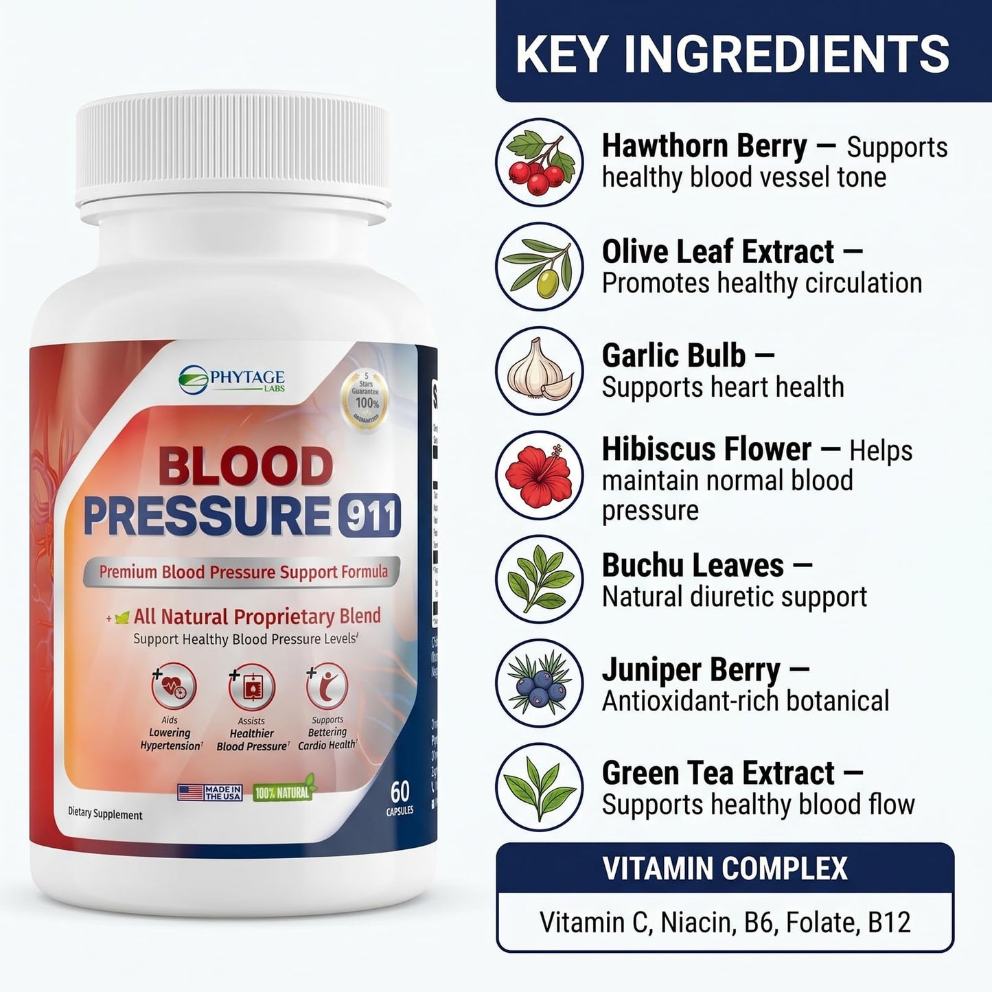 Phytage Labs Blood Pressure 911 Capsule 1 Count