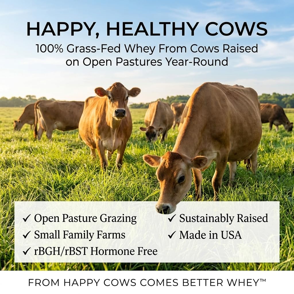 Raw Organic Whey Grass Fed Whey Protein Powder, 80 Servings