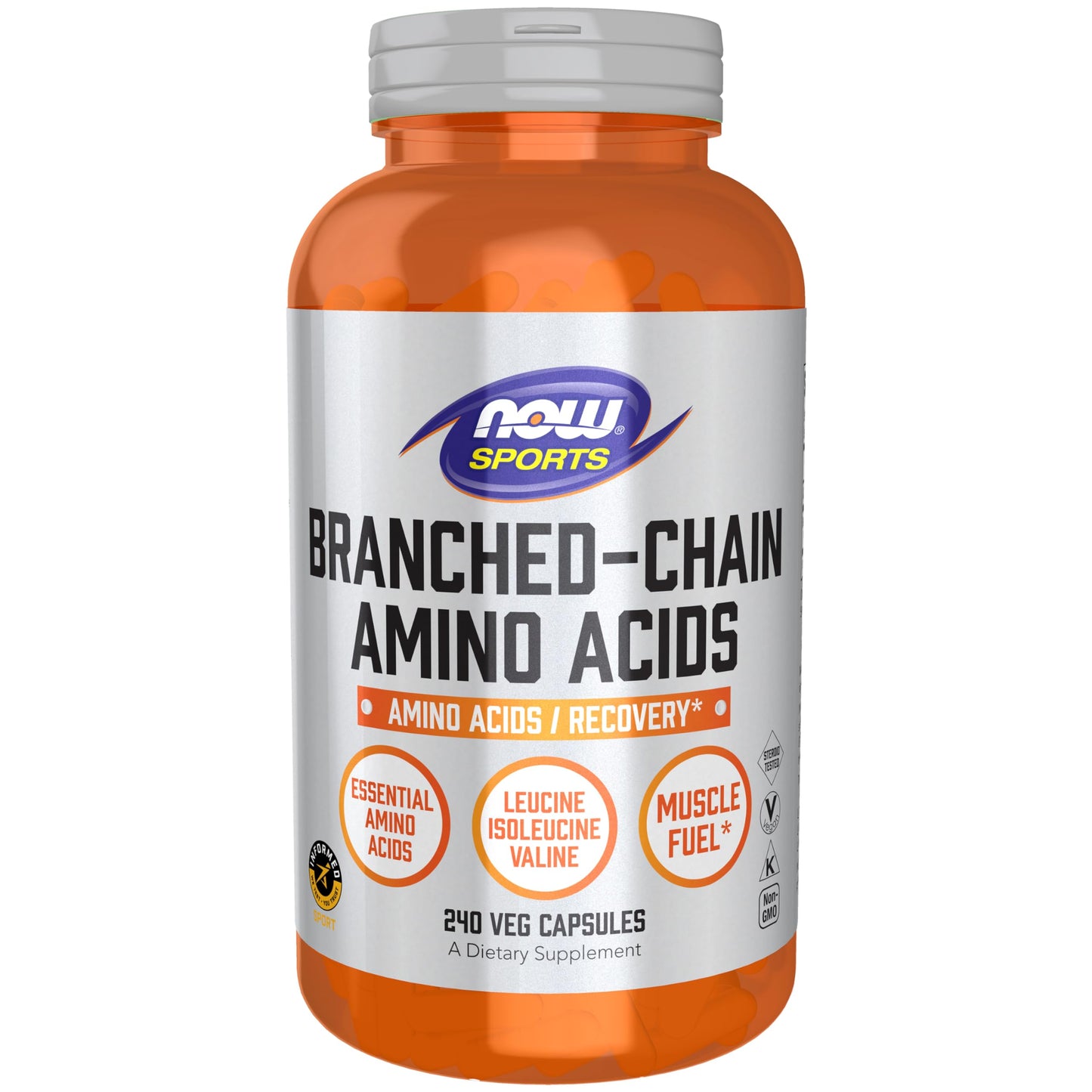 NOW Foods Branched-Chain Amino Acids with Leucine, Isoleucine and Valine, Veg Capsules, 240 Count