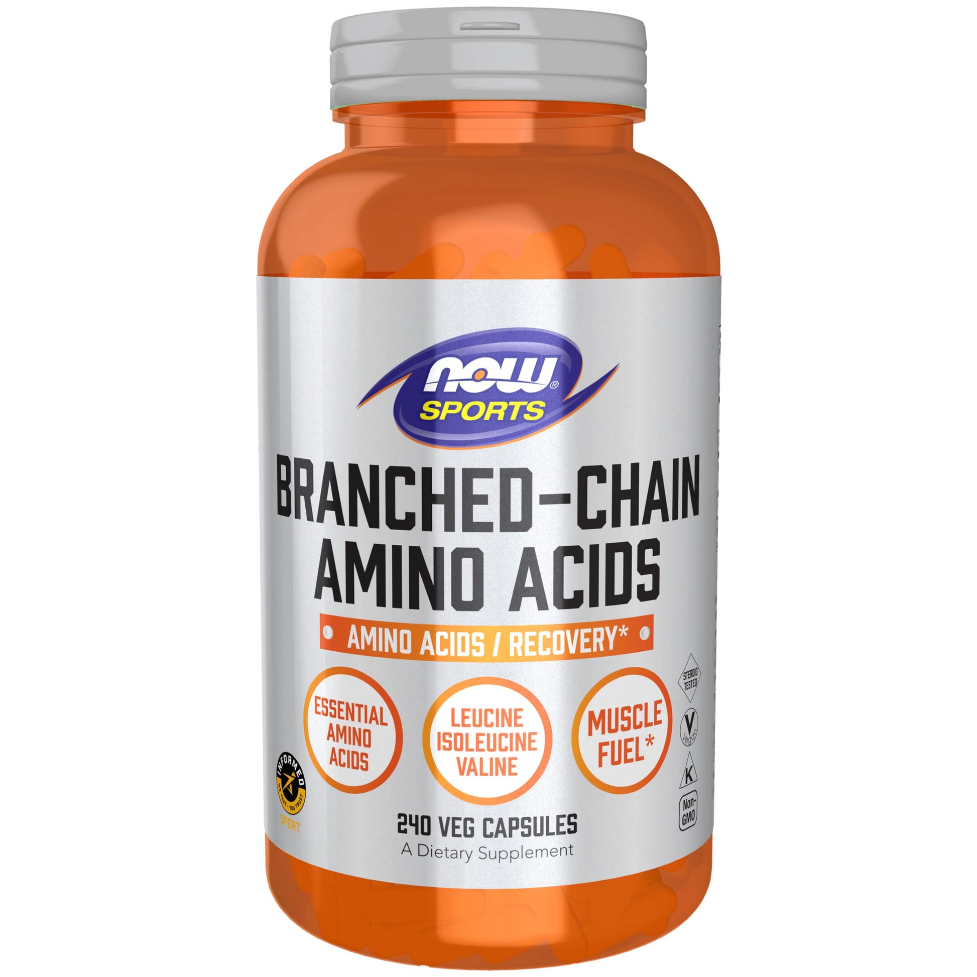 NOW Foods Branched-Chain Amino Acids with Leucine, Isoleucine and Valine, Veg Capsules, 240 Count