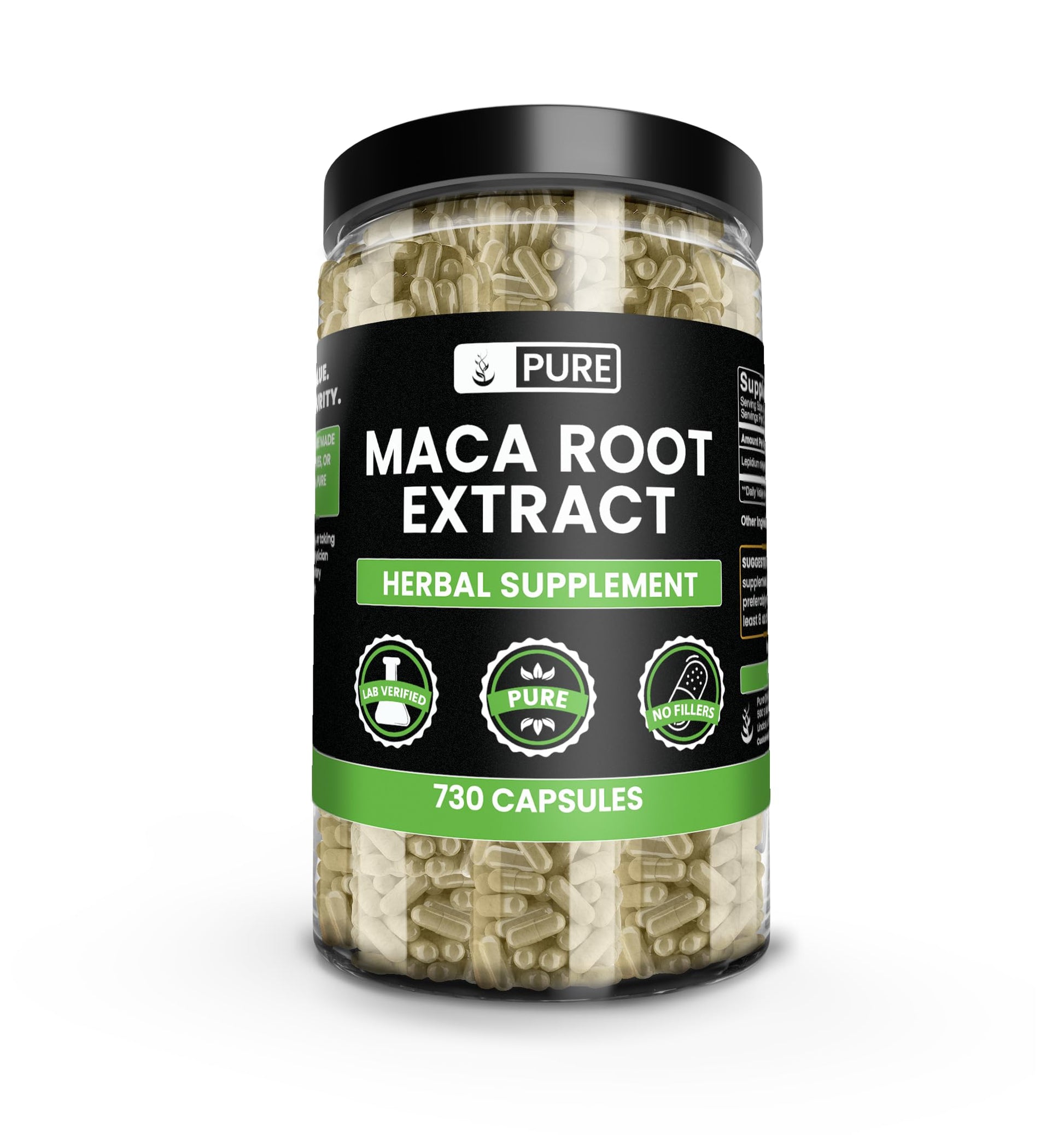 PURE ORIGINAL INGREDIENTS Maca Root Capsule 730 Capsules