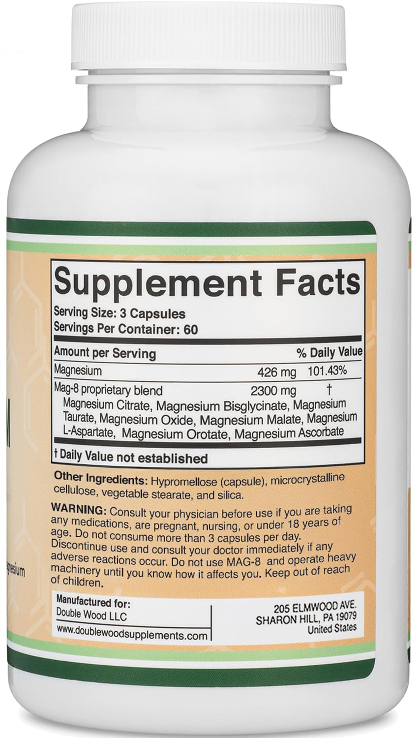 Double Wood Supplements Magnesium Complex Capsules 180 Count