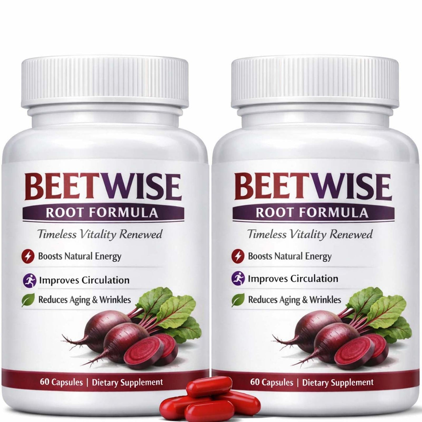 Tufonra BEETWISE Root Formula Cold Pressed Beetroot Supplement Organic – Vegan-Friendly, Non-GMO, 60 Capsules