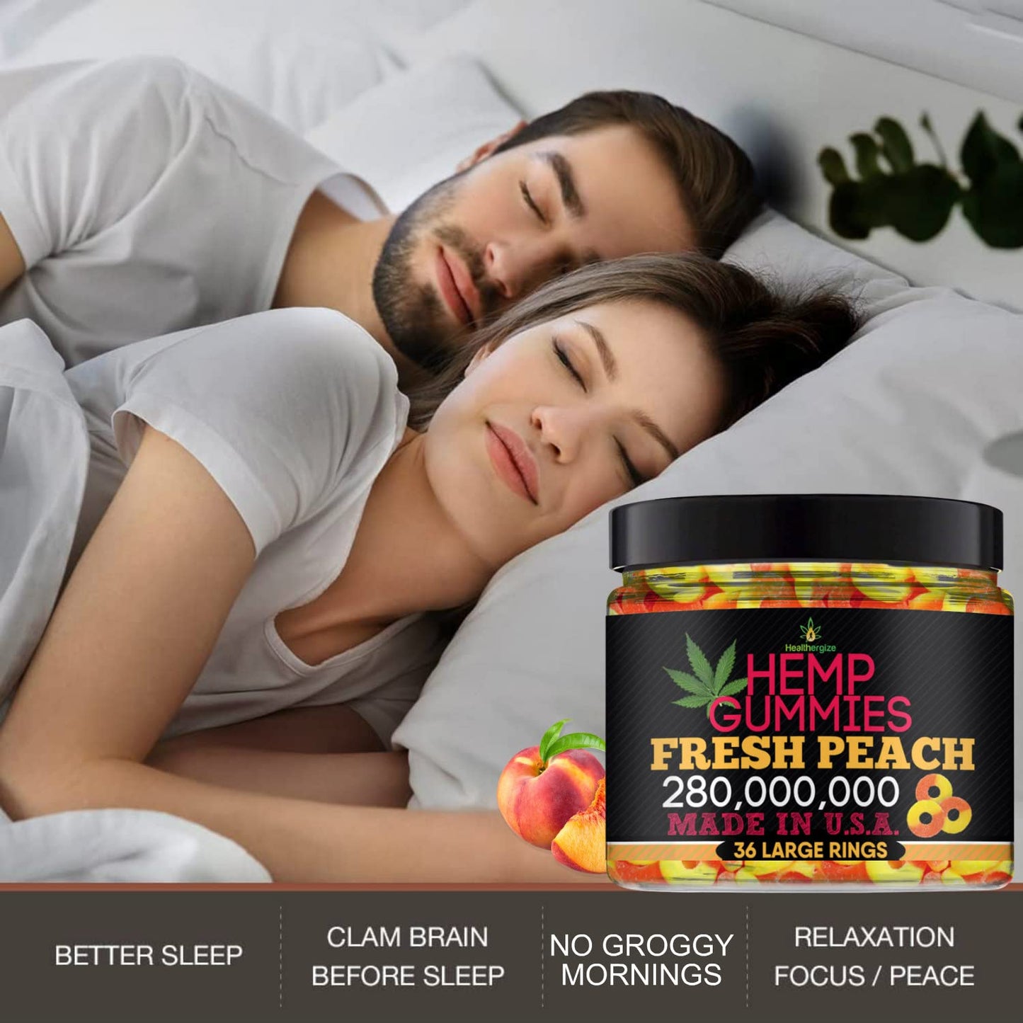 Healthergize Hemp Gummies Chewable 36 Count