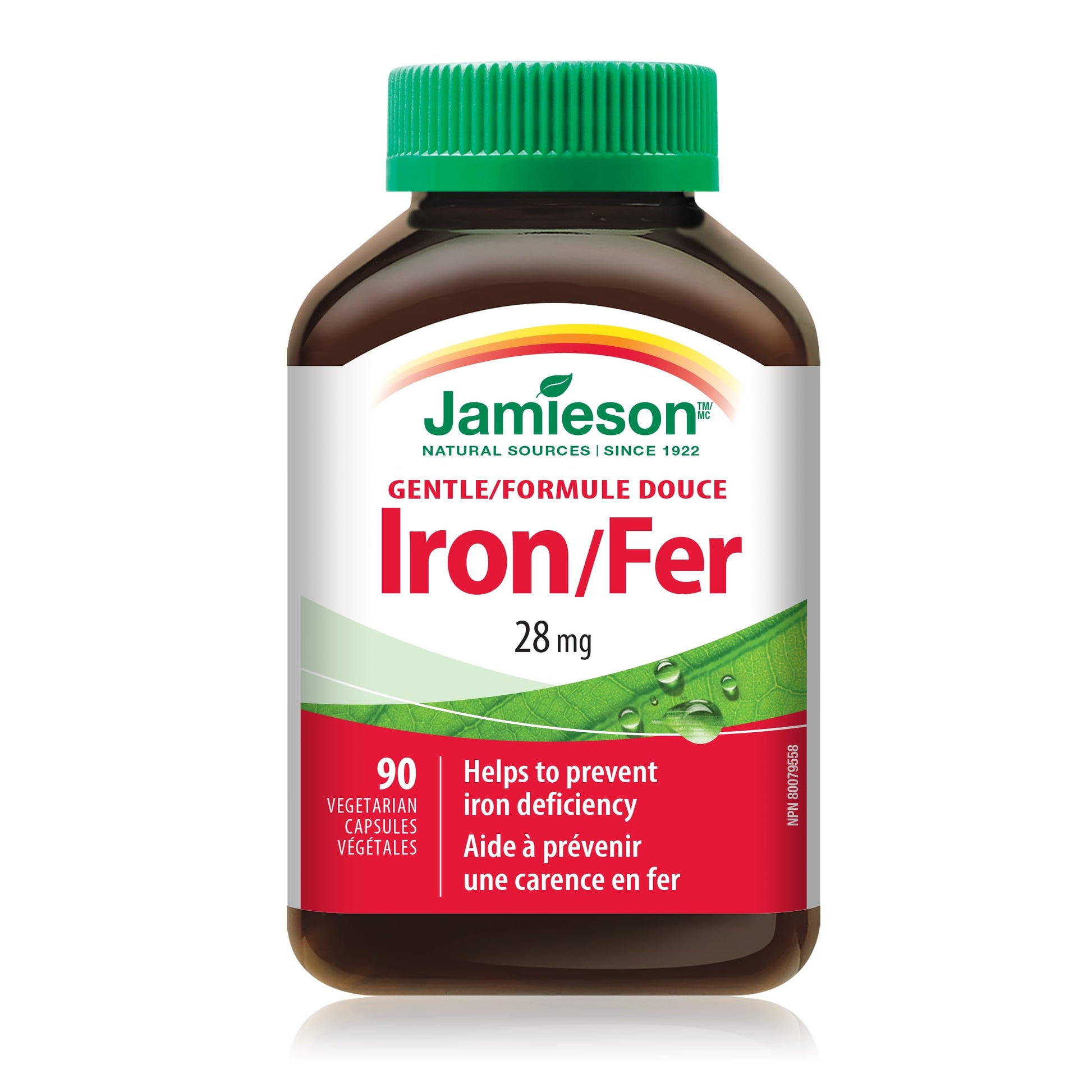 Jamieson Gentle Iron 28 mg Capsules, 90 Count