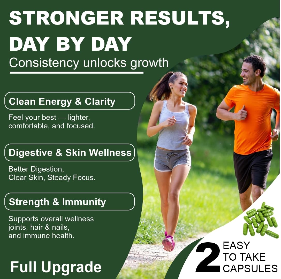 Coretribe Moringa Capsules Daily Greens Superfood for Energy, Satiety, Skin, Hair & Nail Support - Plant-Based, Vegetarian, Vegan Friendly, 1 Pack