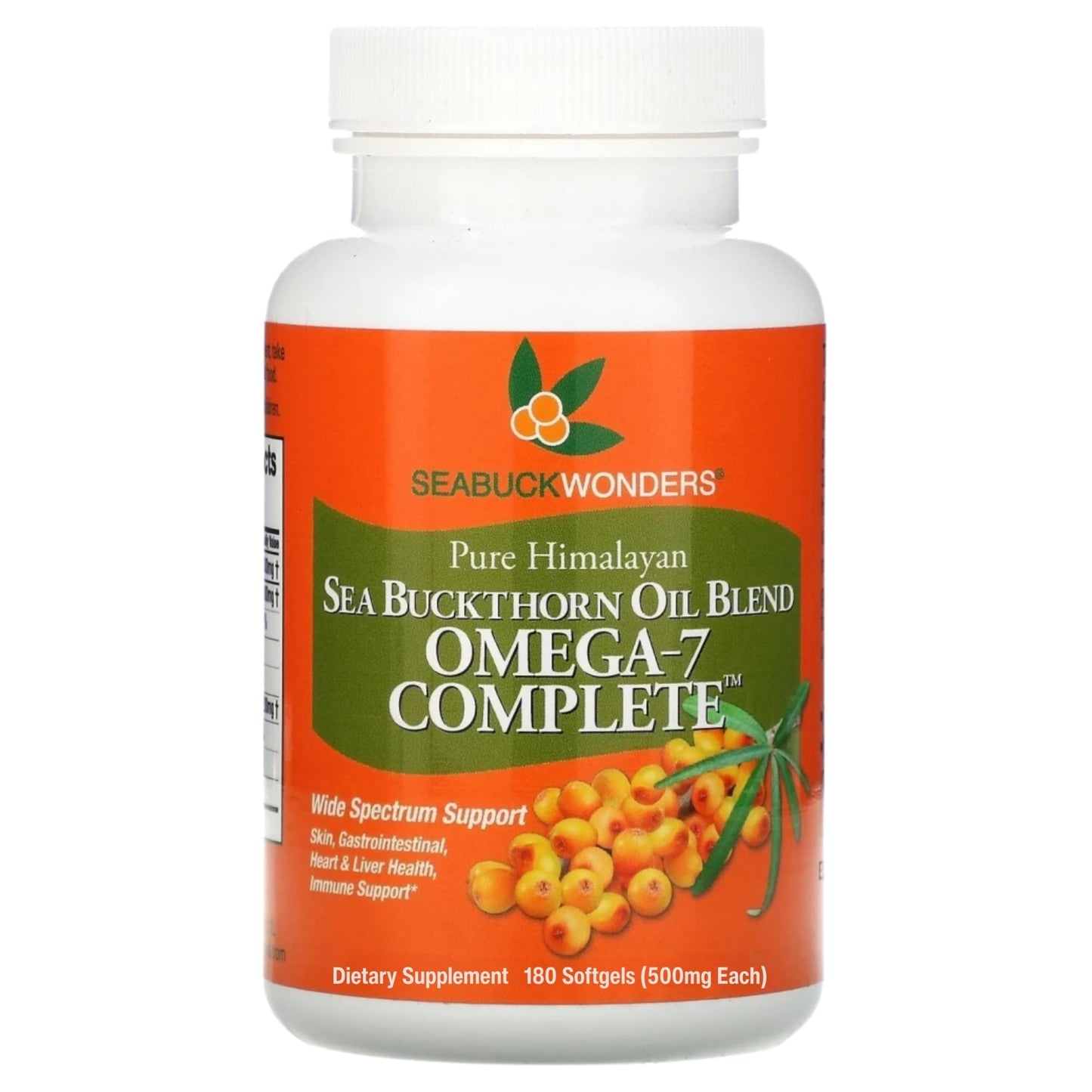 SEABUCKWONDERS Sea Buckthorn Oil Omega-7 Complete Capsules, 180 Count