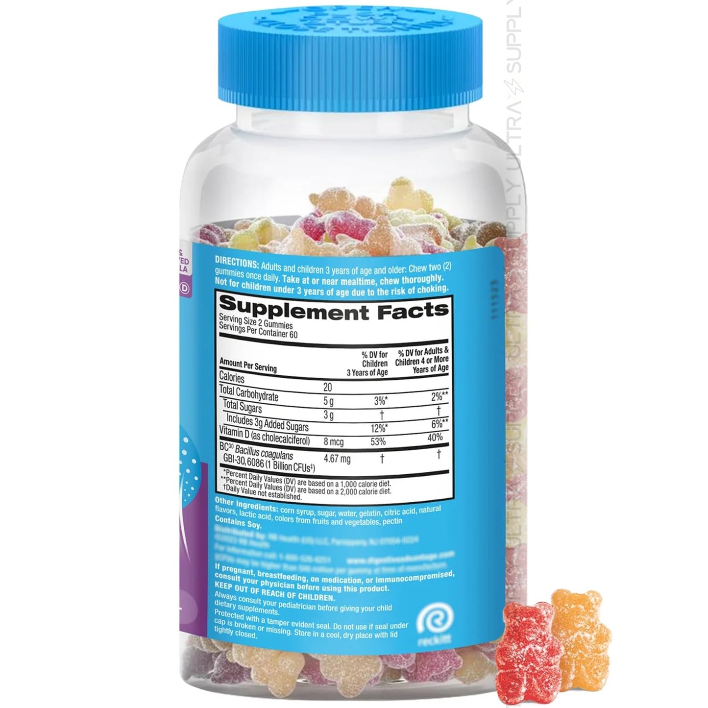 Generic Digest Advantage Probiotic Gummies 120 Gummies – Daily Gut Health & Immune Support with Vitamin D, Gluten Free, Dairy Free