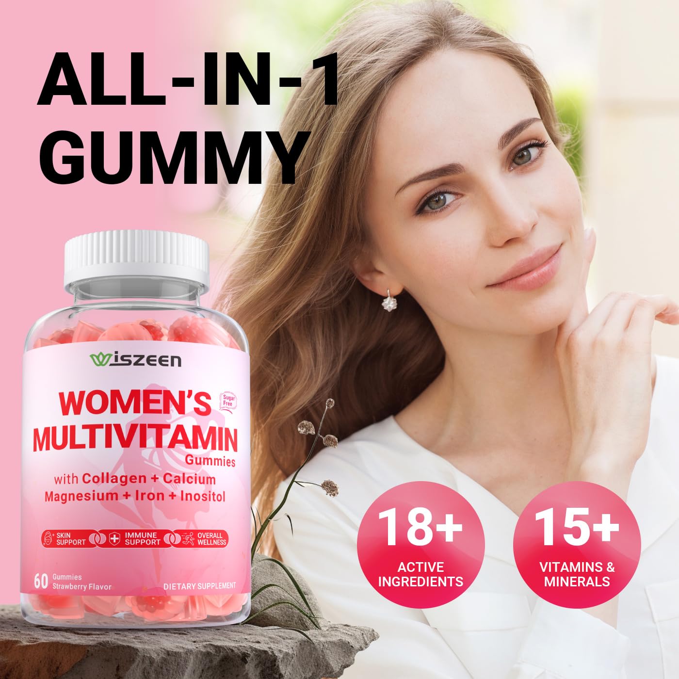 Wiszeen Womens Multivitamin Gummies, 60 Count