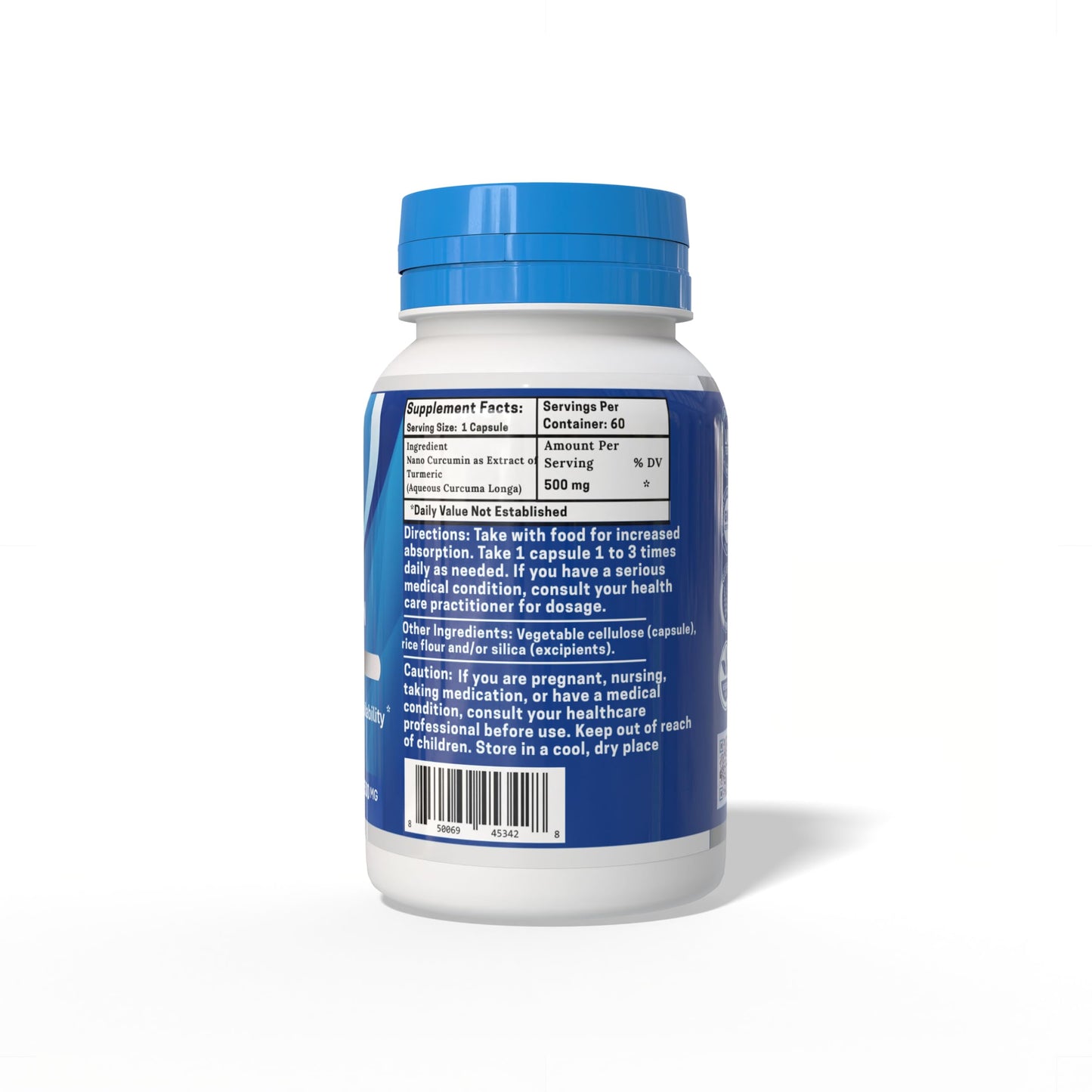 One Planet Nutrition Nano Curcumin 500 mg Veggie Capsules, 60 Count