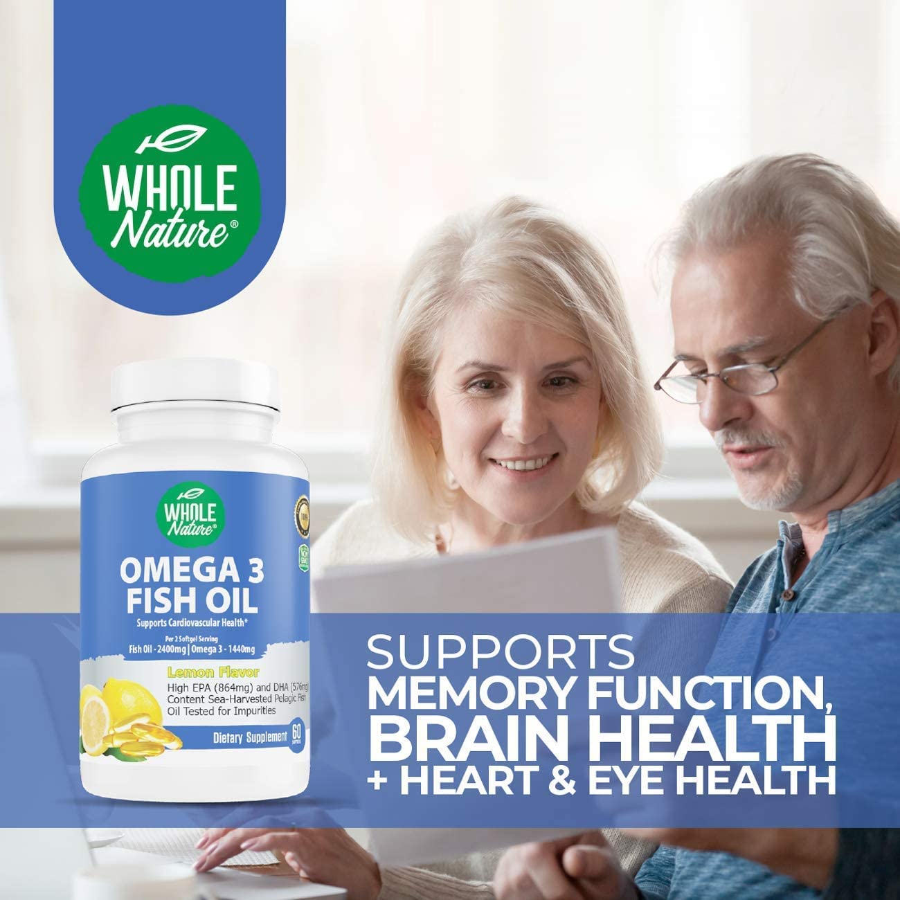 Whole Nature Omega 3 Fish Oil Supplements Capsule, 120 Capsules