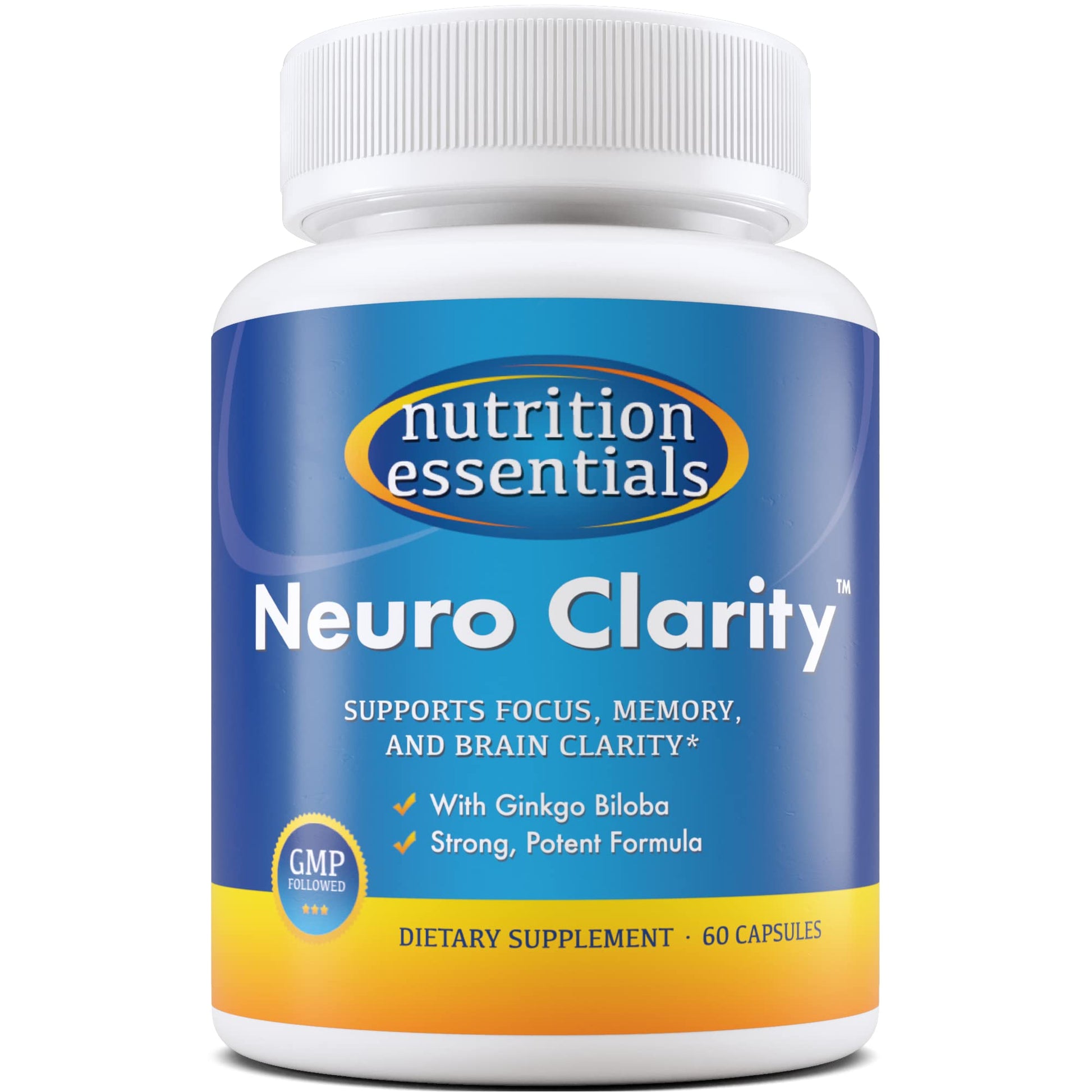 Nutrition Essentials Nootropic Brain Support Supplement Caffeine-Free Capsule 60 Count