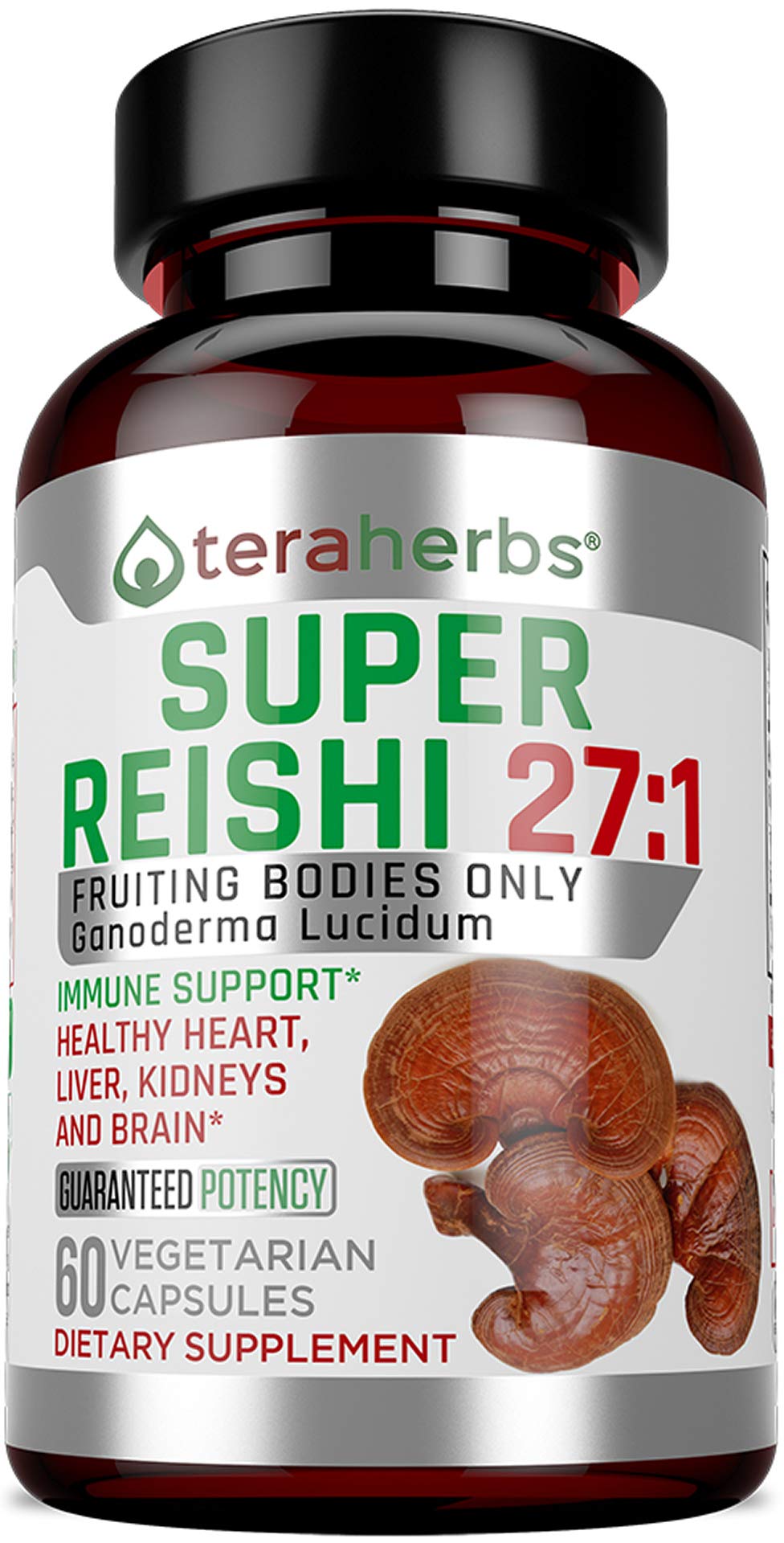 teraherbs Organic Reishi Mushroom Extract Capsules 60 Count