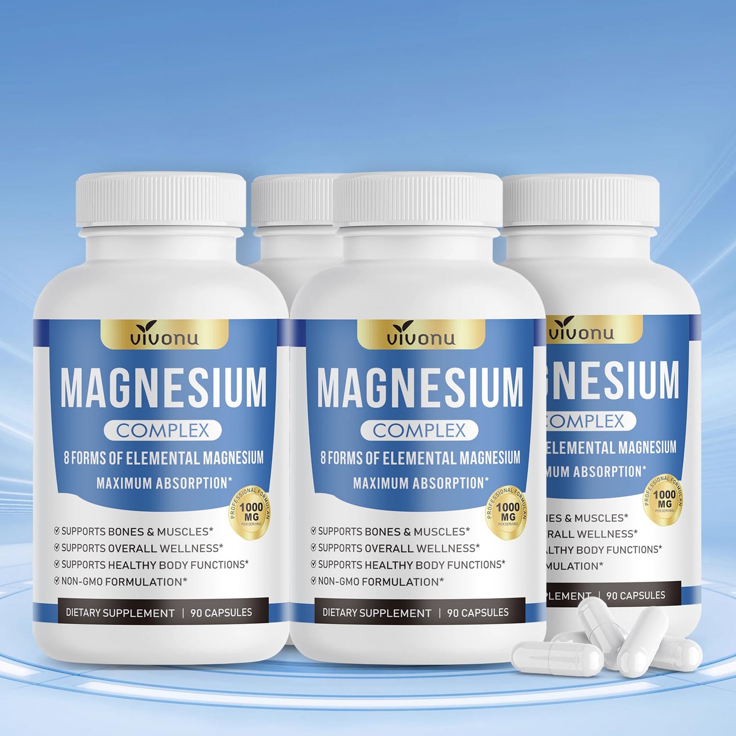 VivoNu 1000mg Magnesium Complex Capsules, 360 Capsules