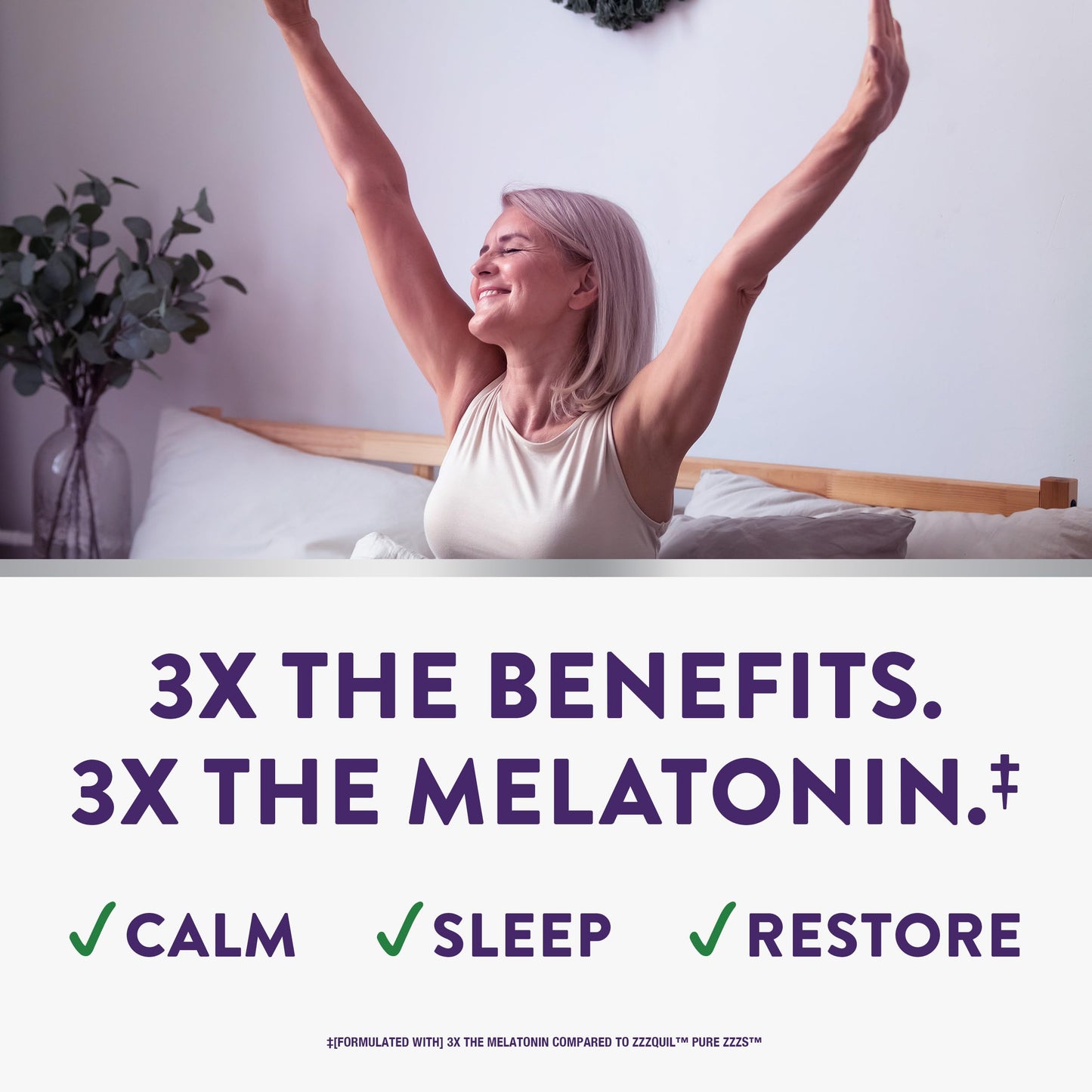 ZzzQuil PURE Zzzs Triple Action Melatonin Gummies 90 Count