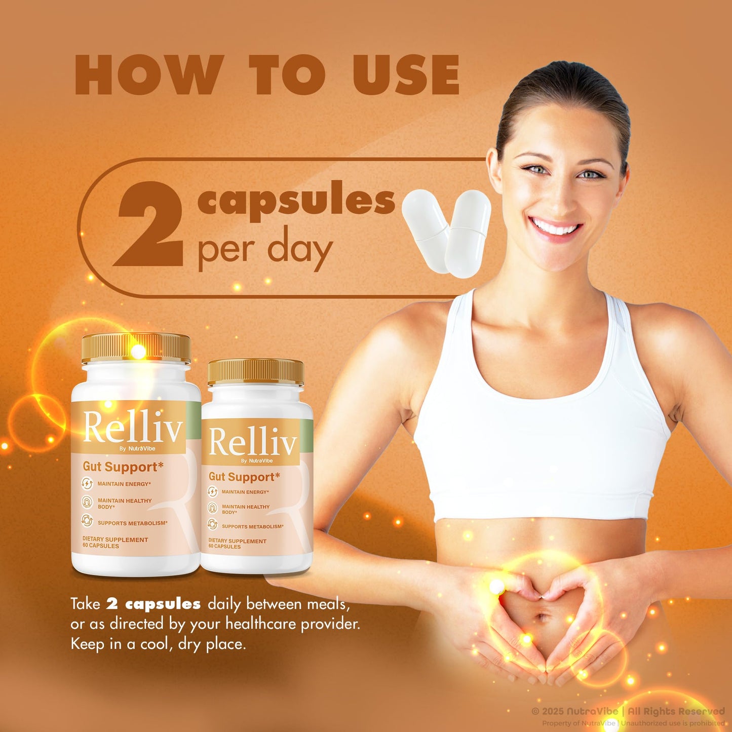 NutraVibe Relliv Gut Support Capsule 120 Capsules
