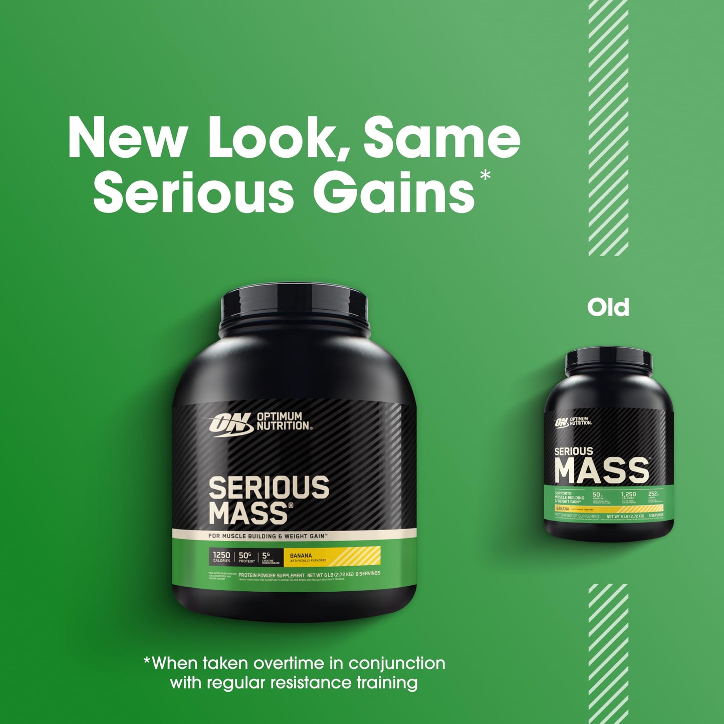 Optimum Nutrition Serious Mass, Weight Gainer Protein Powder, Mass Gainer, Vitamin C and Zinc for Immune Support, Creatine, Banana, 6 Pound (Packaging May Vary)