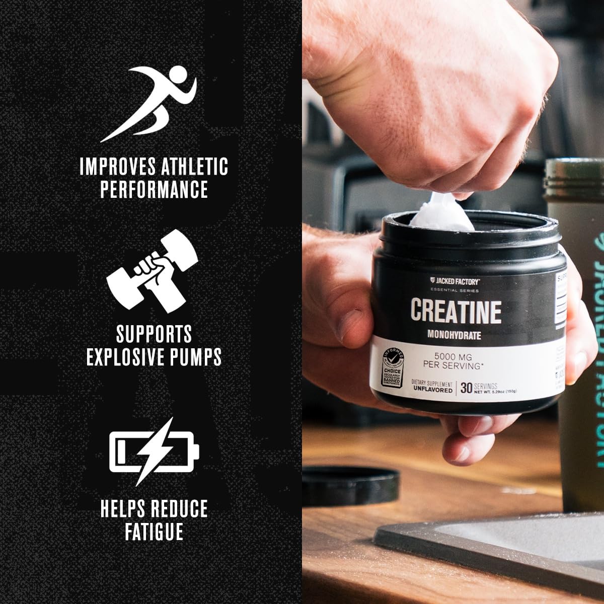 Jacked Factory Creatine Monohydrate Powder 30 Servings