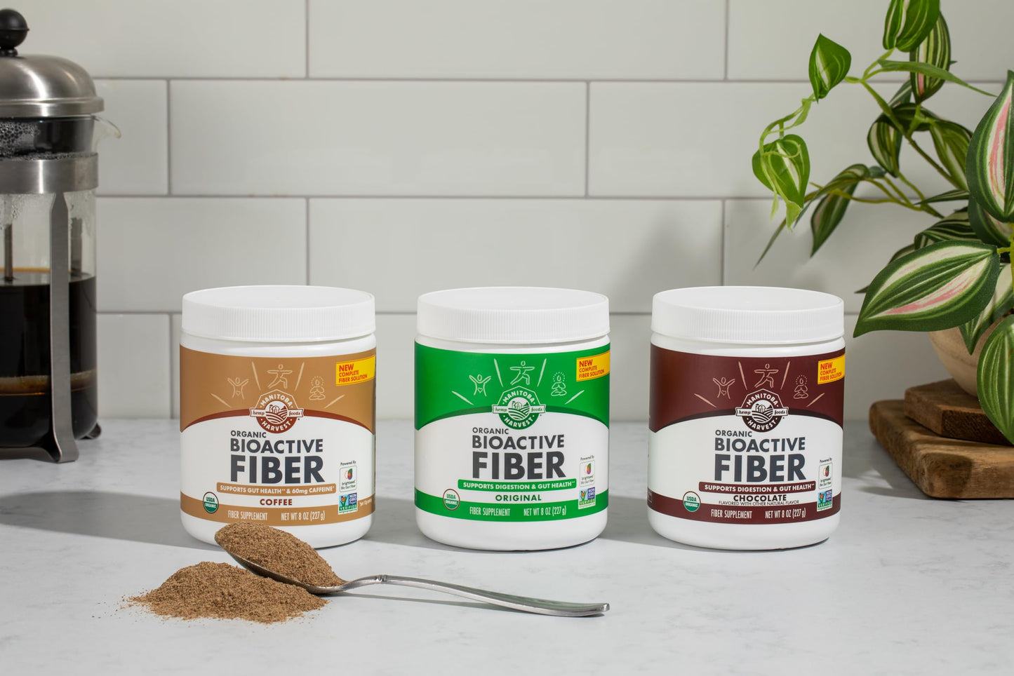 Manitoba Harvest Organic BioActive Fiber Supplement with 6g Fiber per Serving, Digestive Hemp & Psyllium Husk Powder, 8 oz