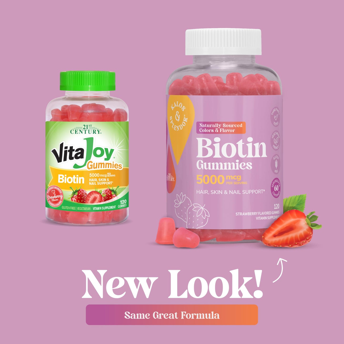 21st Century Kalos and Splendor Biotin 5000 mcg Gummy, 120 Count
