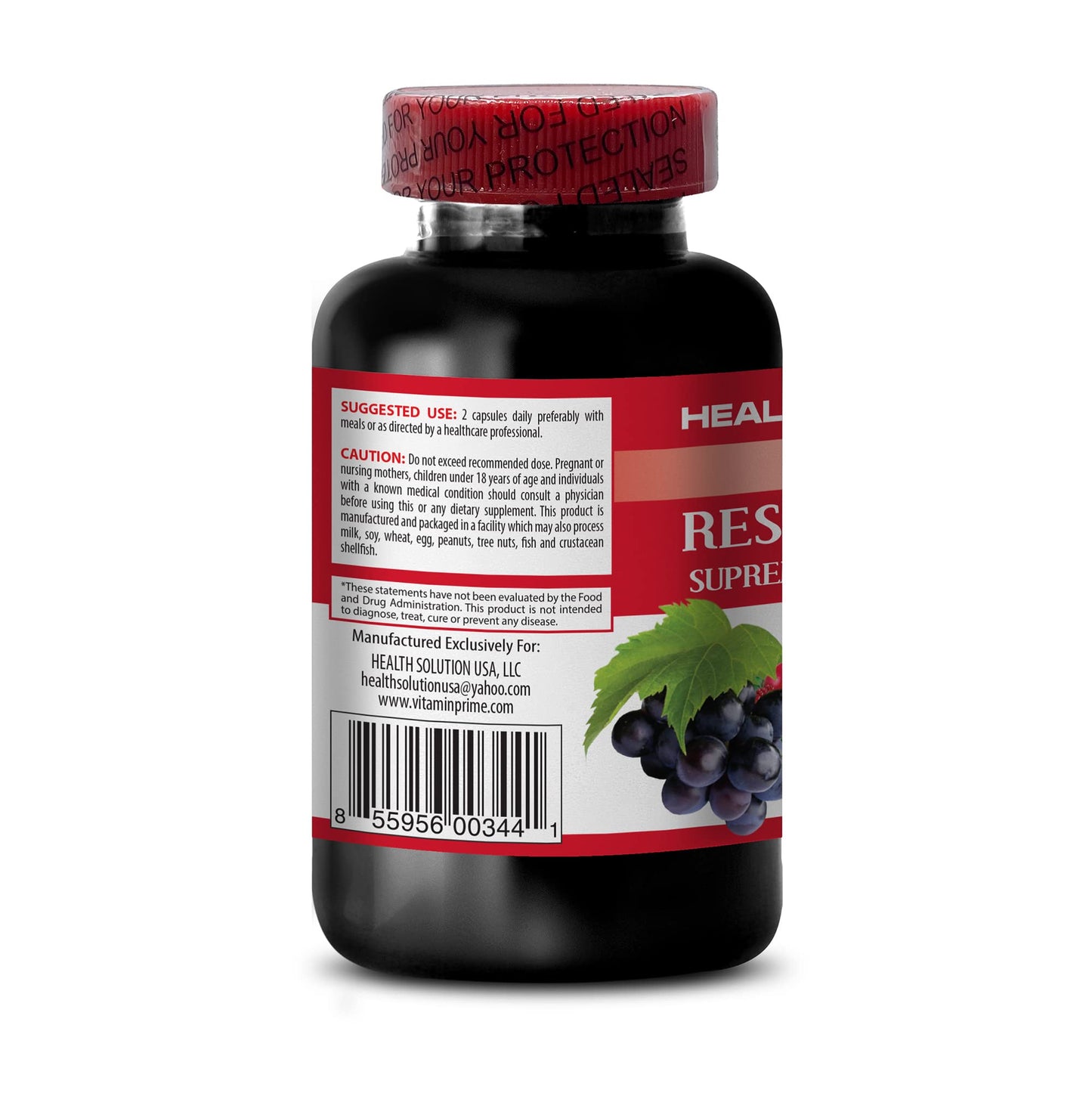 Health Solution Prime Resveratrol Supreme Complex Capsules, 180 Capsules