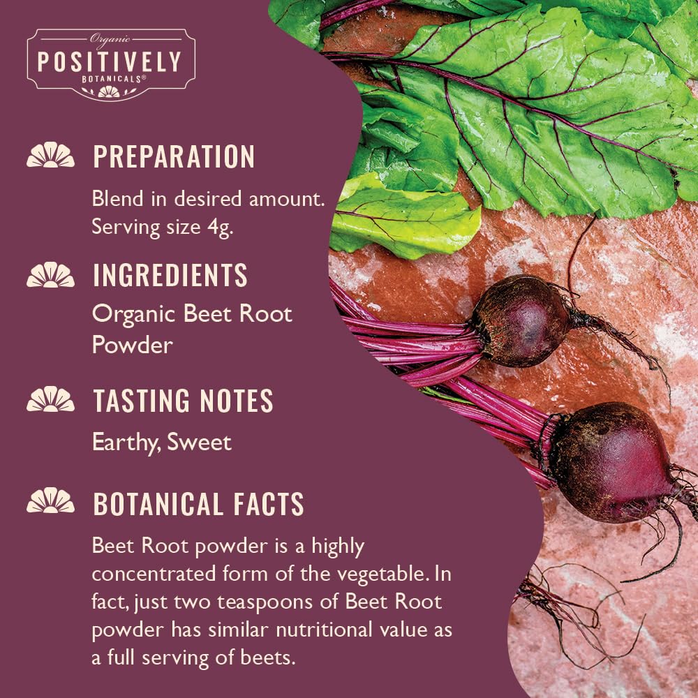 Organic Positively Tea Company Beet Root Botanical Powder 16 Ounce