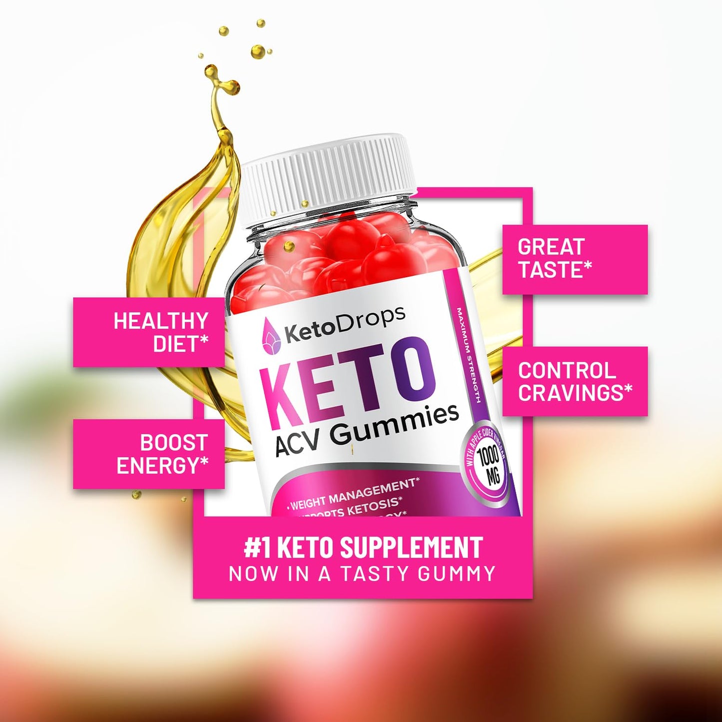 Indelo Keto Drops ACV Gummies, Advanced Formula Keto Plus ACV Apple Cider Vinegar Dietary Supplement, 180 Gummies