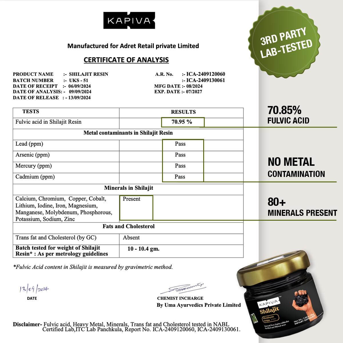 Kapiva Himalayan Shilajit Softgel 1 Count