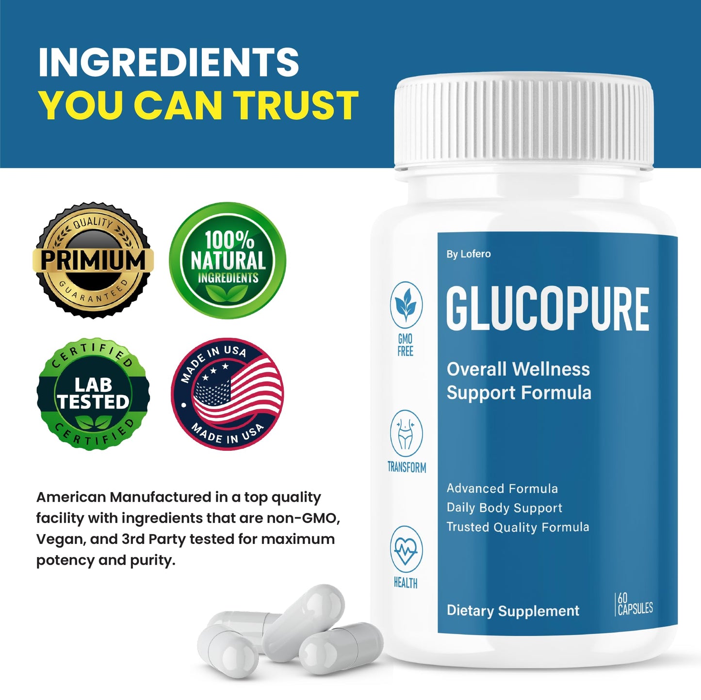 Lofero Gluco Pure Advanced Formula 120 Capsules