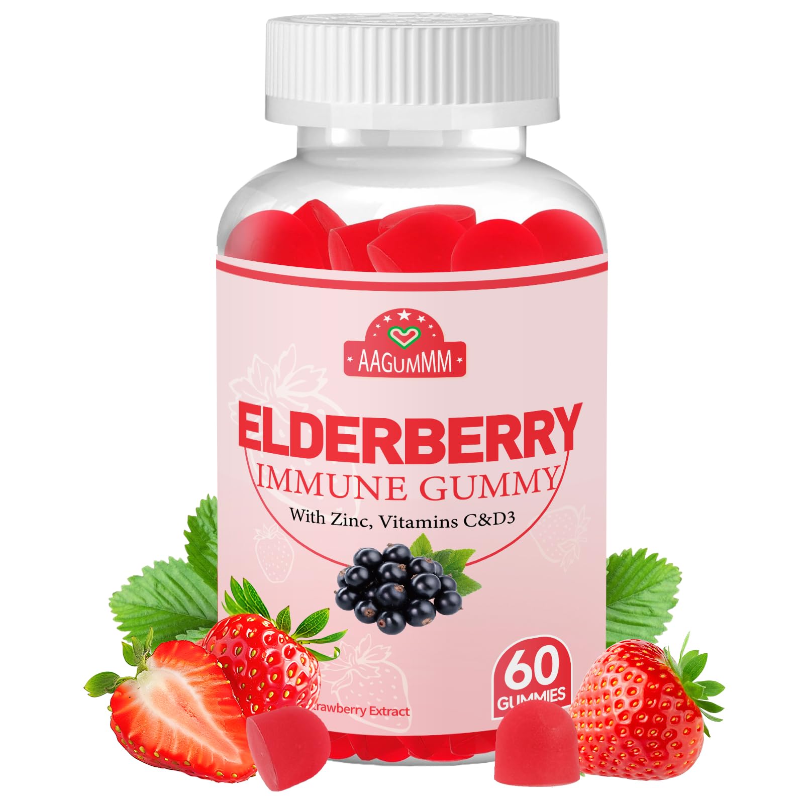 AAGUMMM Elderberry Immune Gummies, 60 Gummies