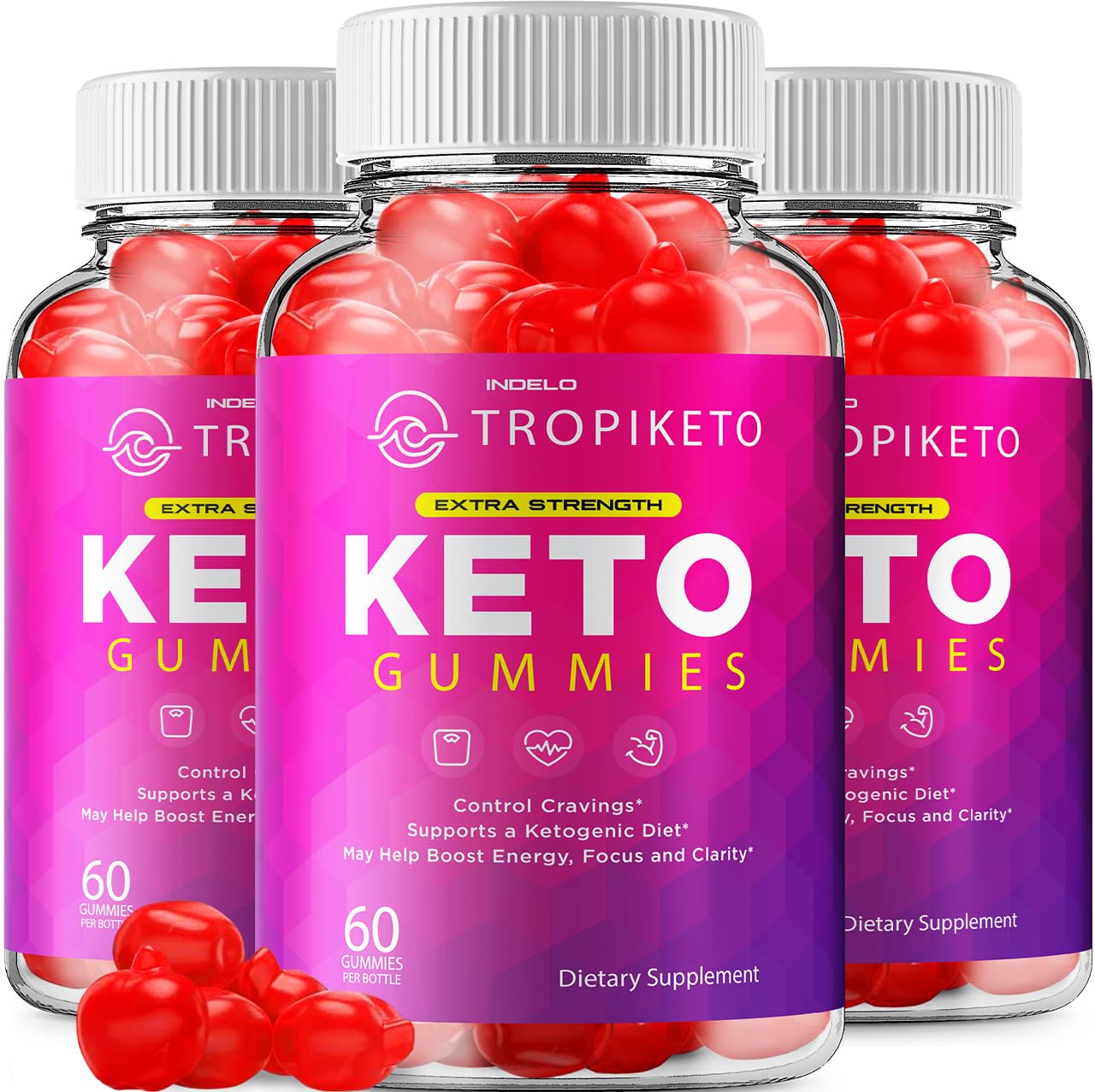 Indelo TropiKeto Keto ACV Gummies Maximum Strength Gummy 180 Gummies