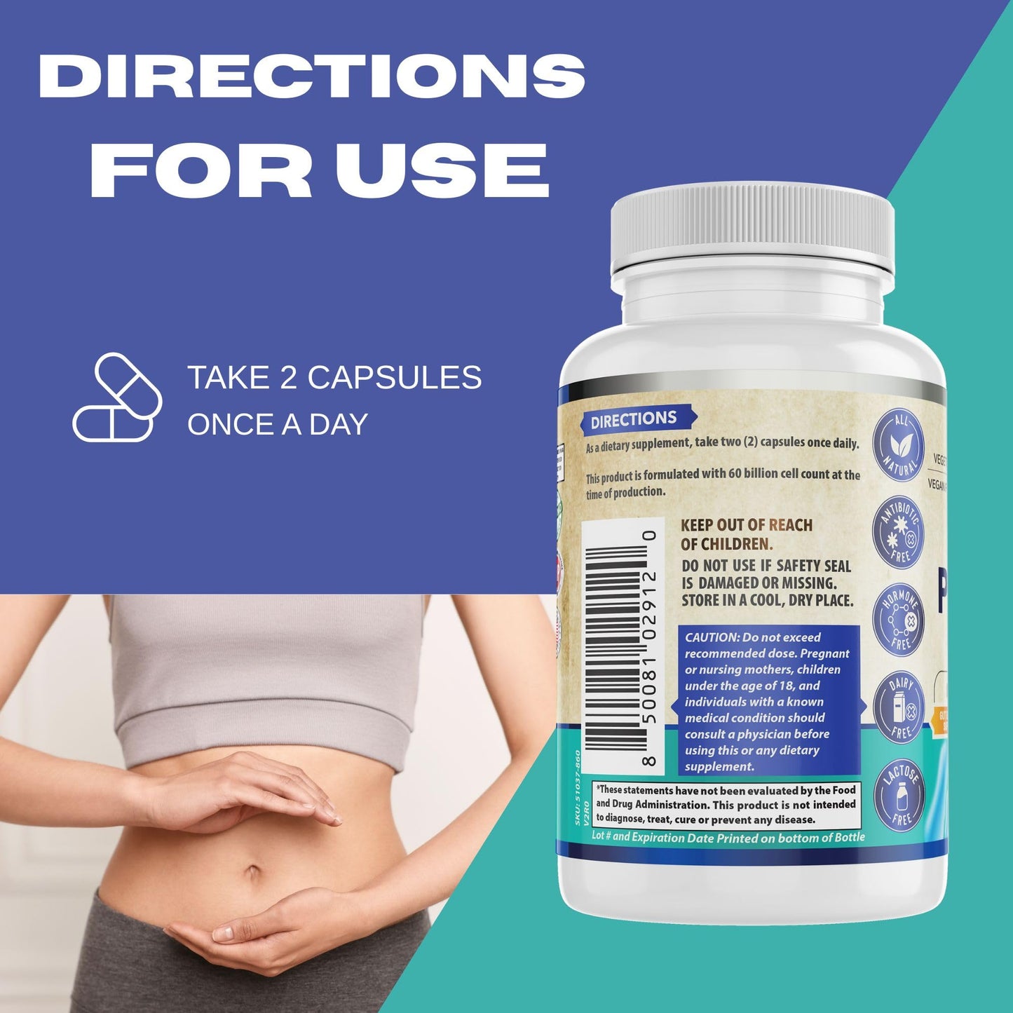 Whole World Wellness Probiotic 60 Billion CFU/g Capsule, 60 Capsules