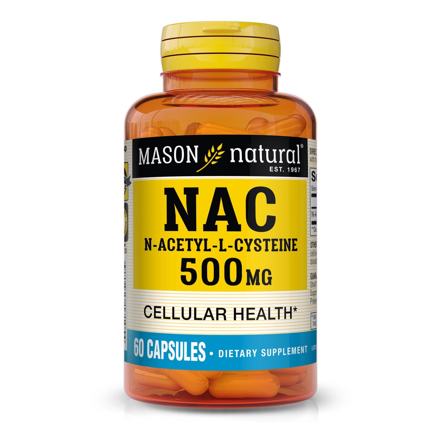 MASON NATURAL N-Acetyl-L-Cysteine 500 mg Capsules, 60 Count