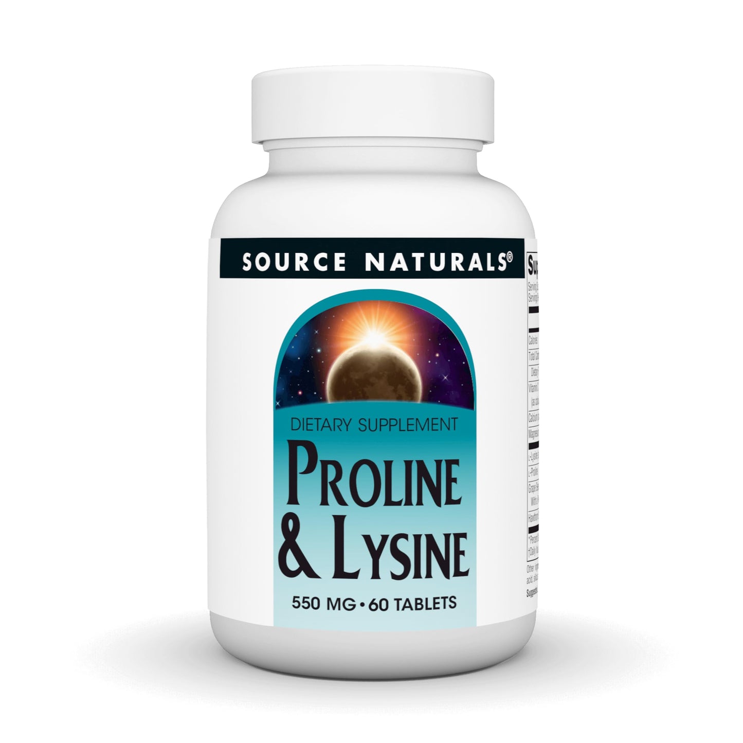 Source Naturals L-Proline & L-Lysine 550mg Tablets, 60 Count