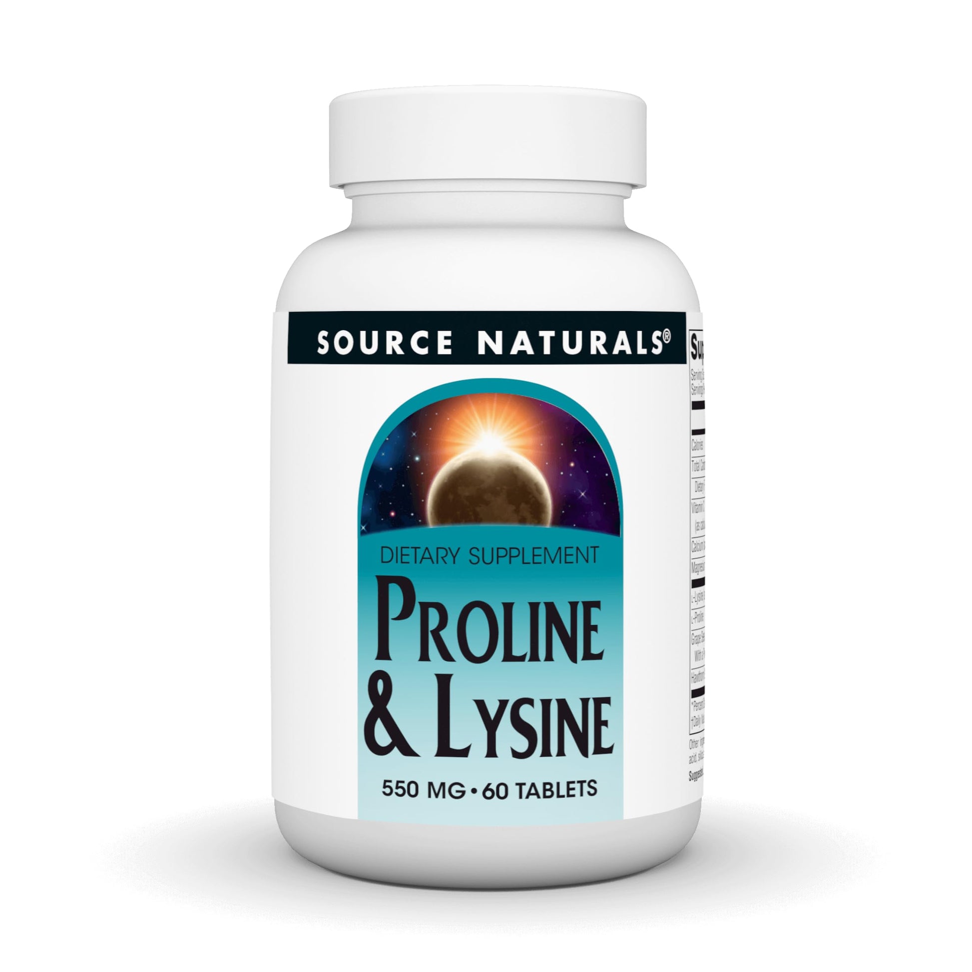 Source Naturals L-Proline & L-Lysine 550mg Tablets, 60 Count
