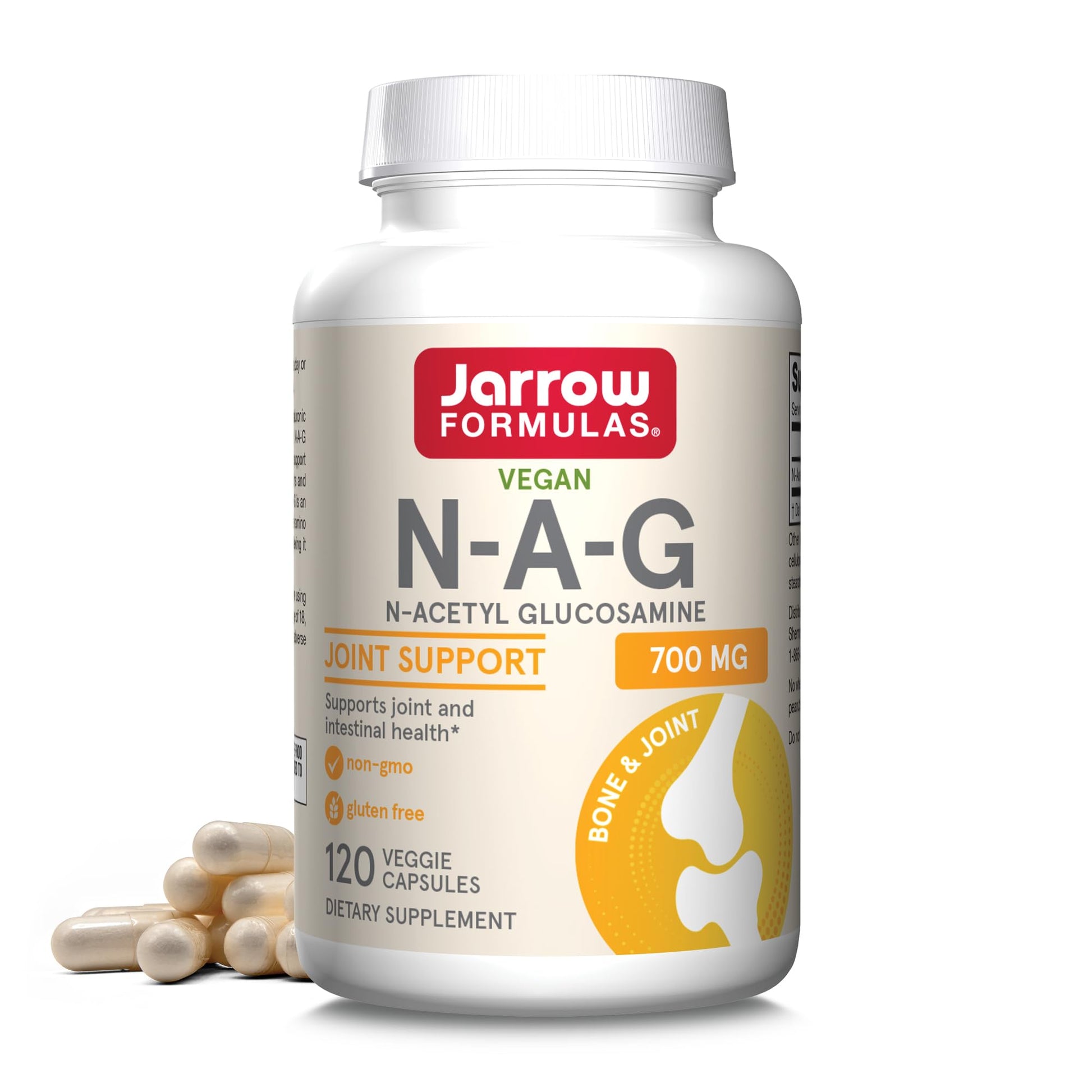 Jarrow Formulas N-A-G 700 mg N-Acetyl Glucosamine Capsules, 120 Count