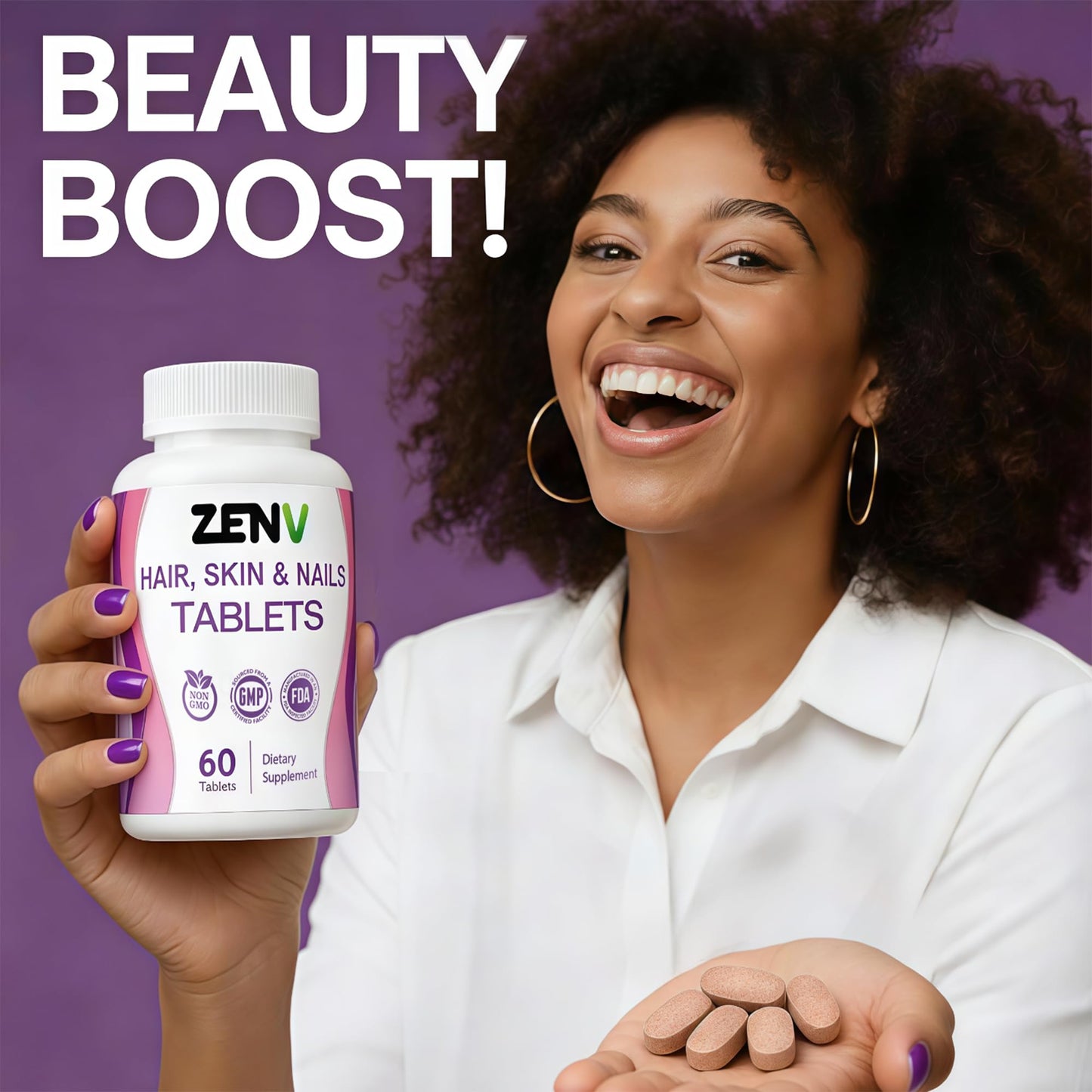 ZENV Hair Skin & Nails Tablet - 60 Count