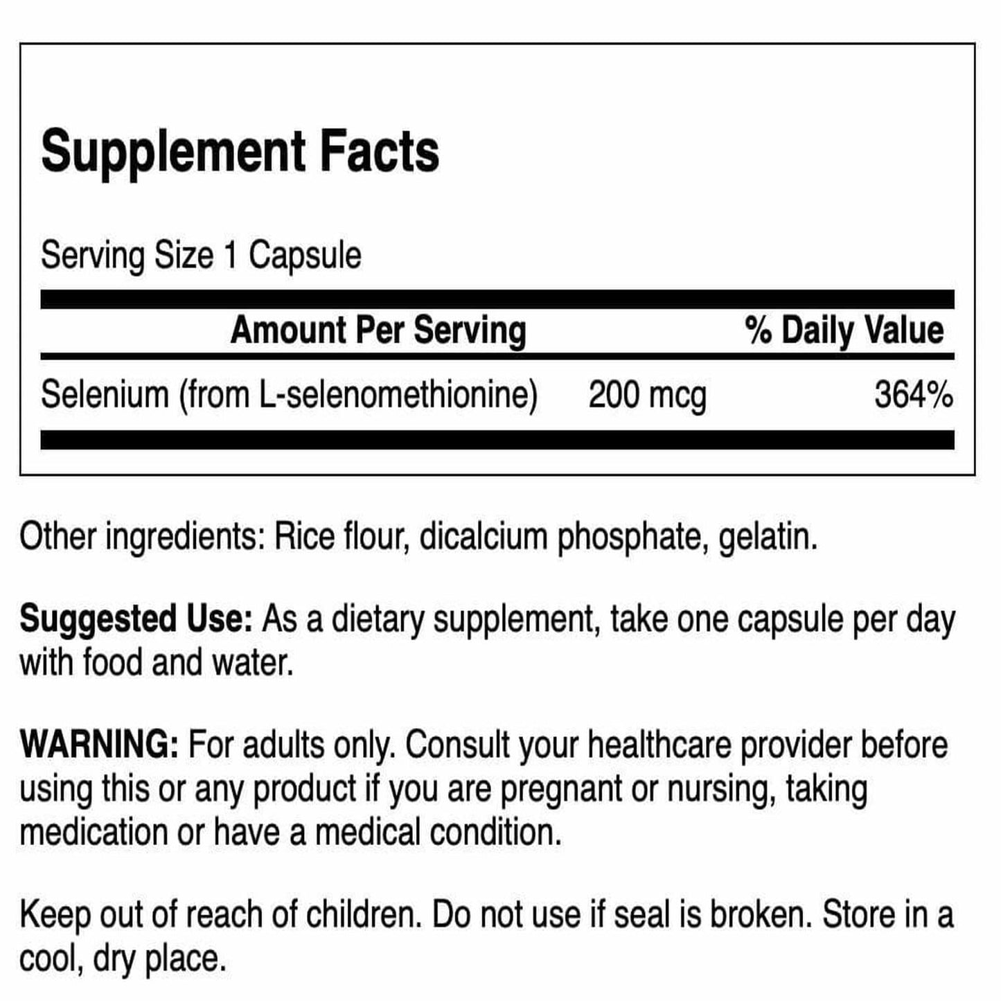 Swanson Selenium 200 mcg Capsules, 120 Count