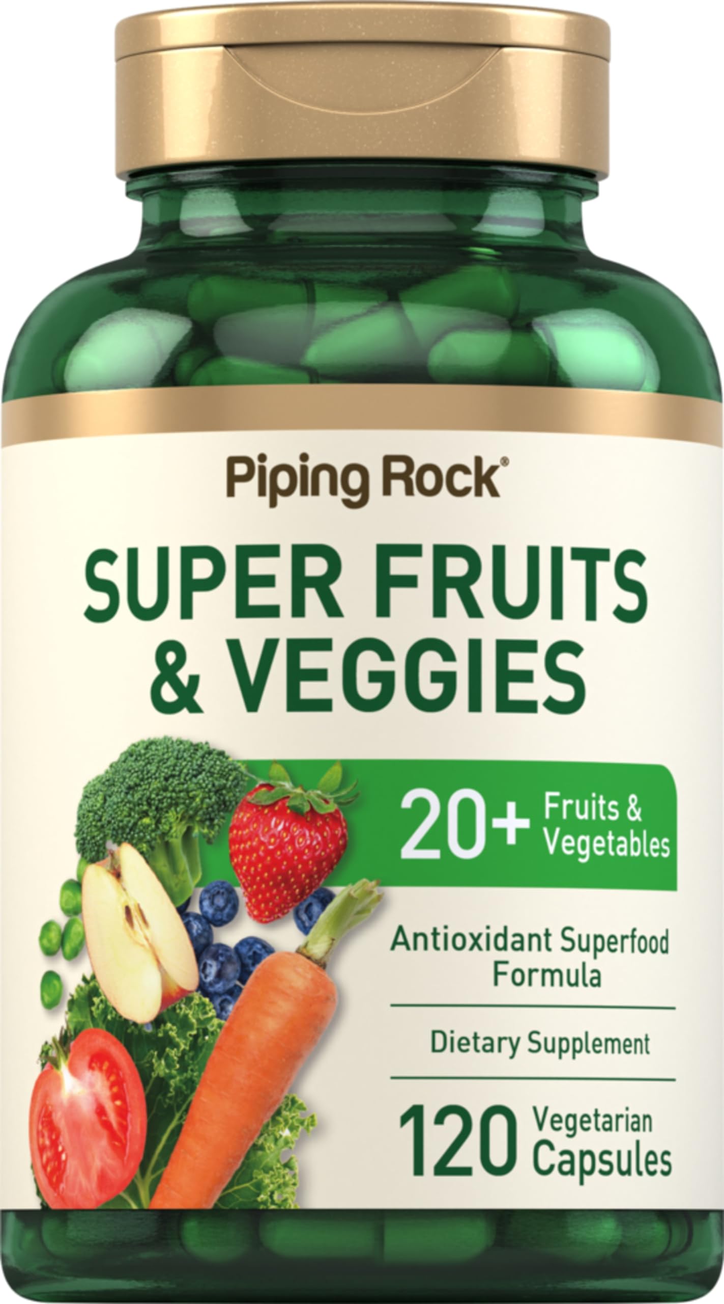 Piping Rock Fruits and Veggies Supplement Capsules 120 Count