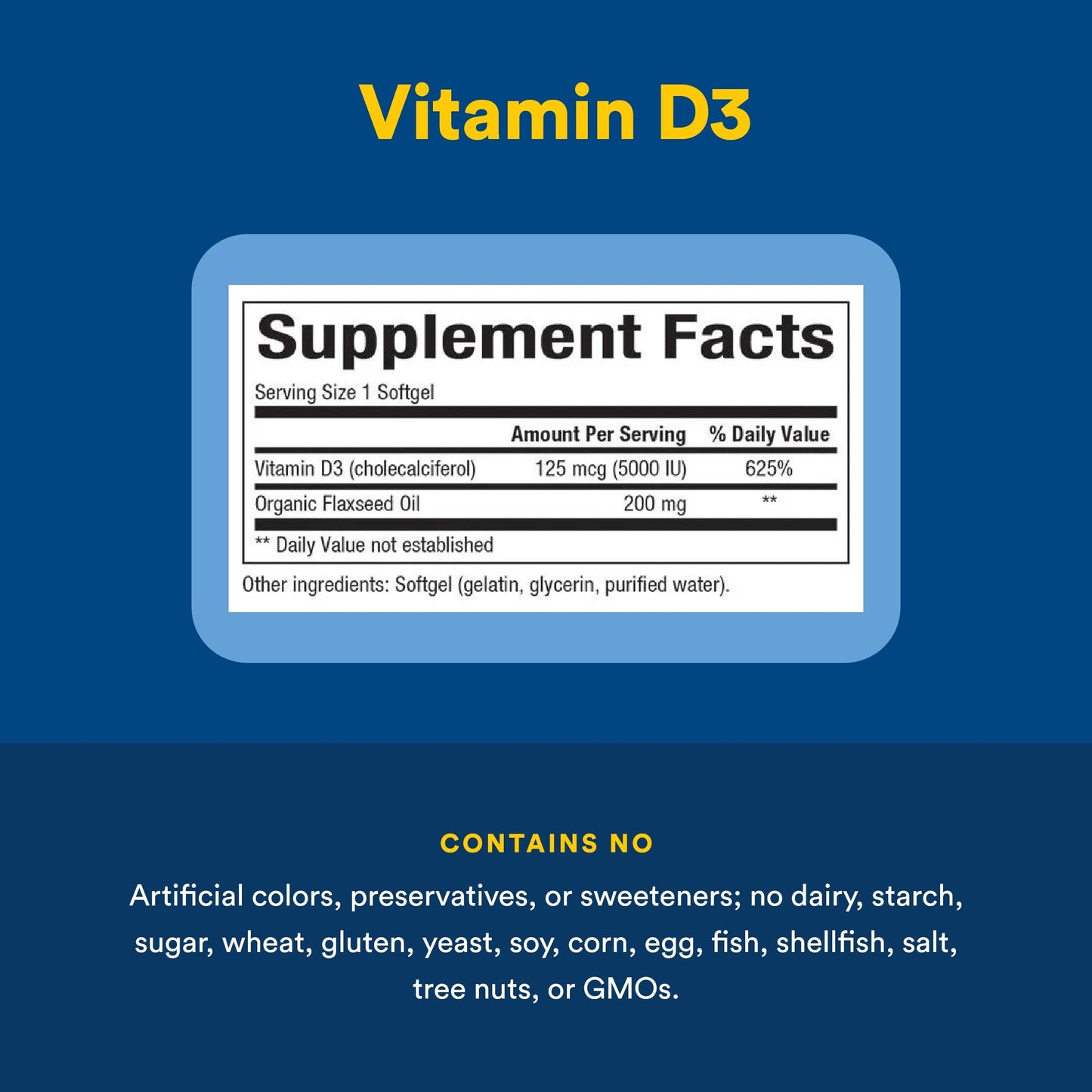 Natural Factors Vitamin D3 5,000 IU Softgels, 240 Count