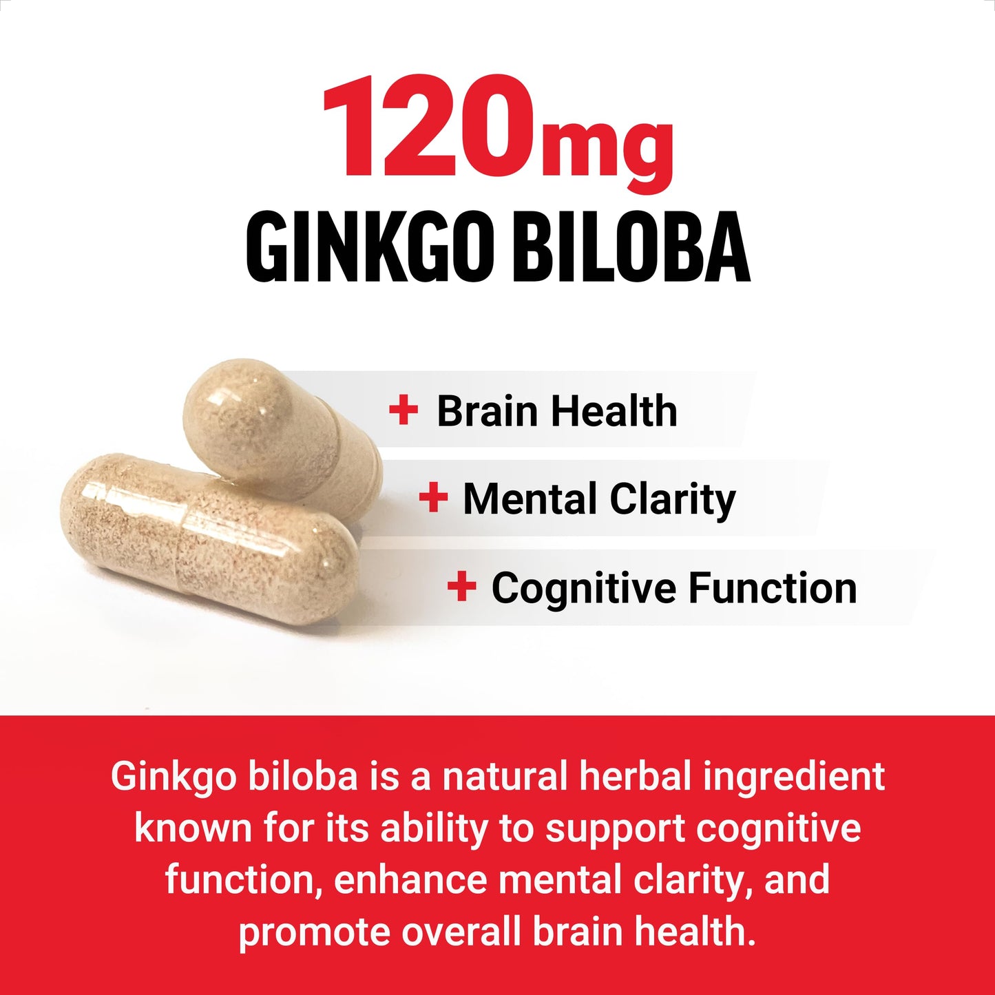 Force Factor Ginkgo Biloba Brain Health Supplement Capsules 120