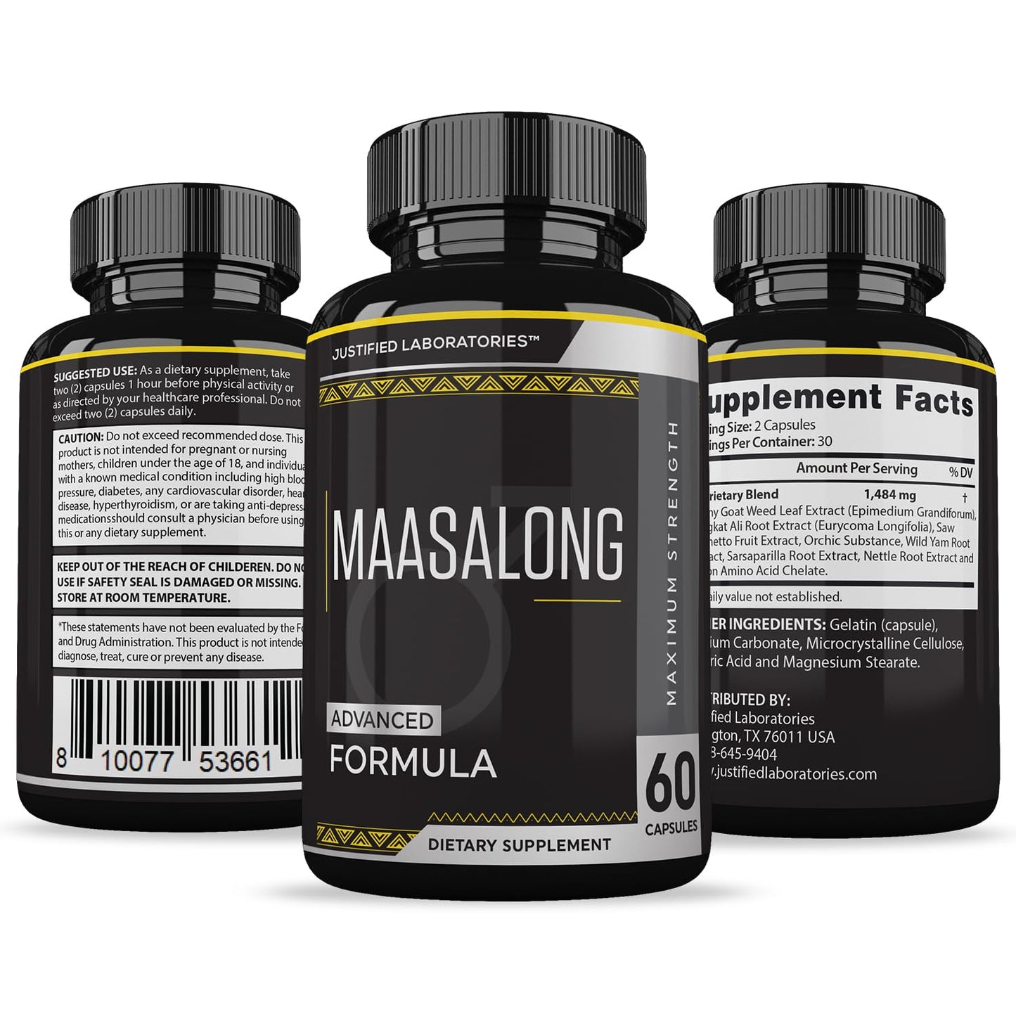 Justified Laboratories Maasalong Advanced Men's Health Masalong Formula Capsule 1 Count