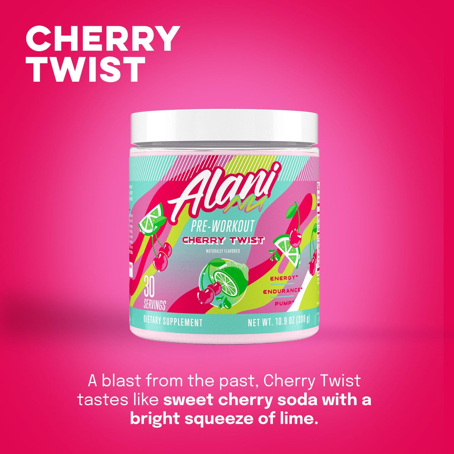 Alani Nu Pre Workout Powder Cherry Twist 10.9 Ounce